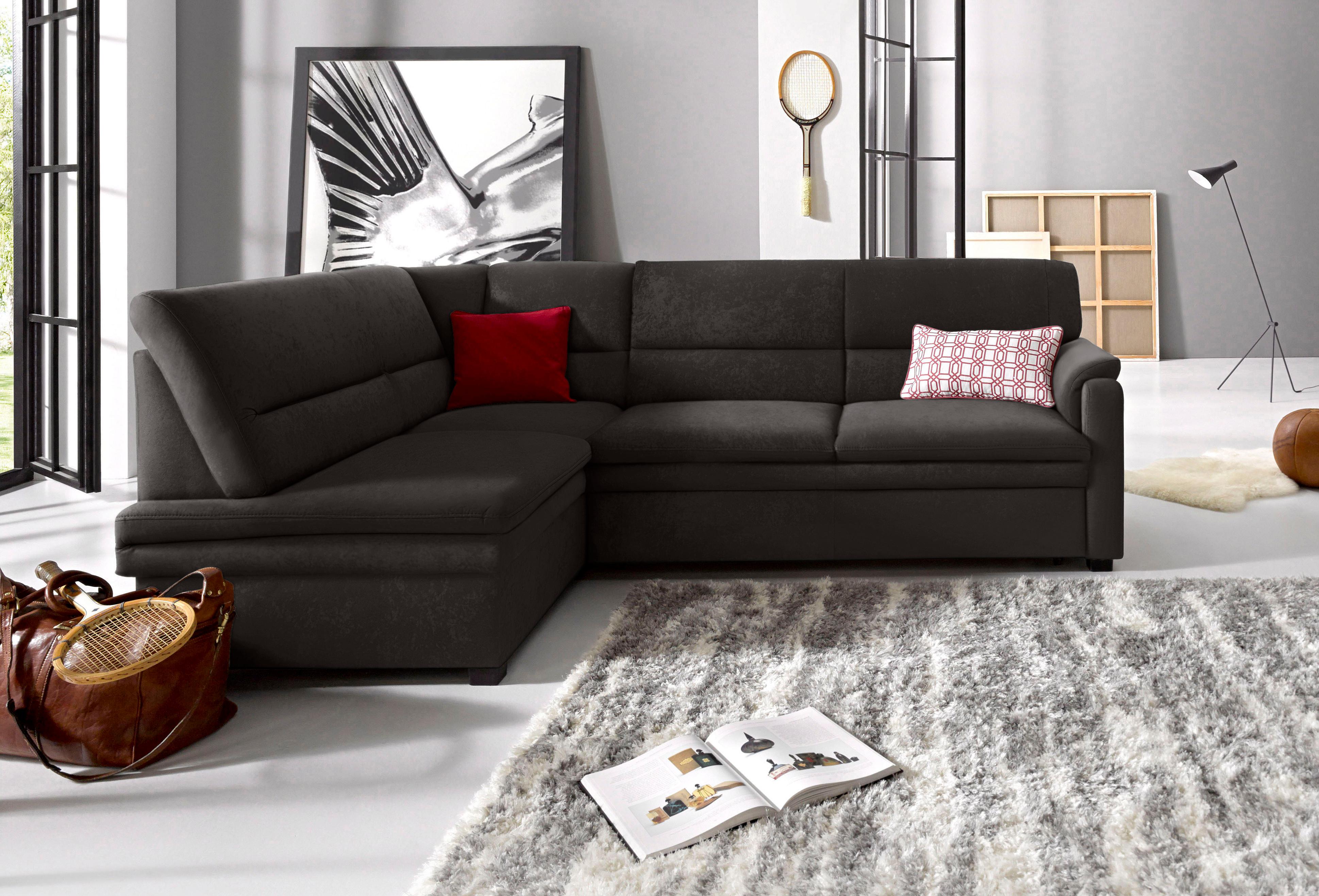 sit&more Ecksofa "Pisa L-Form" mit Federkern, wahlweise mit Schlaffunktion