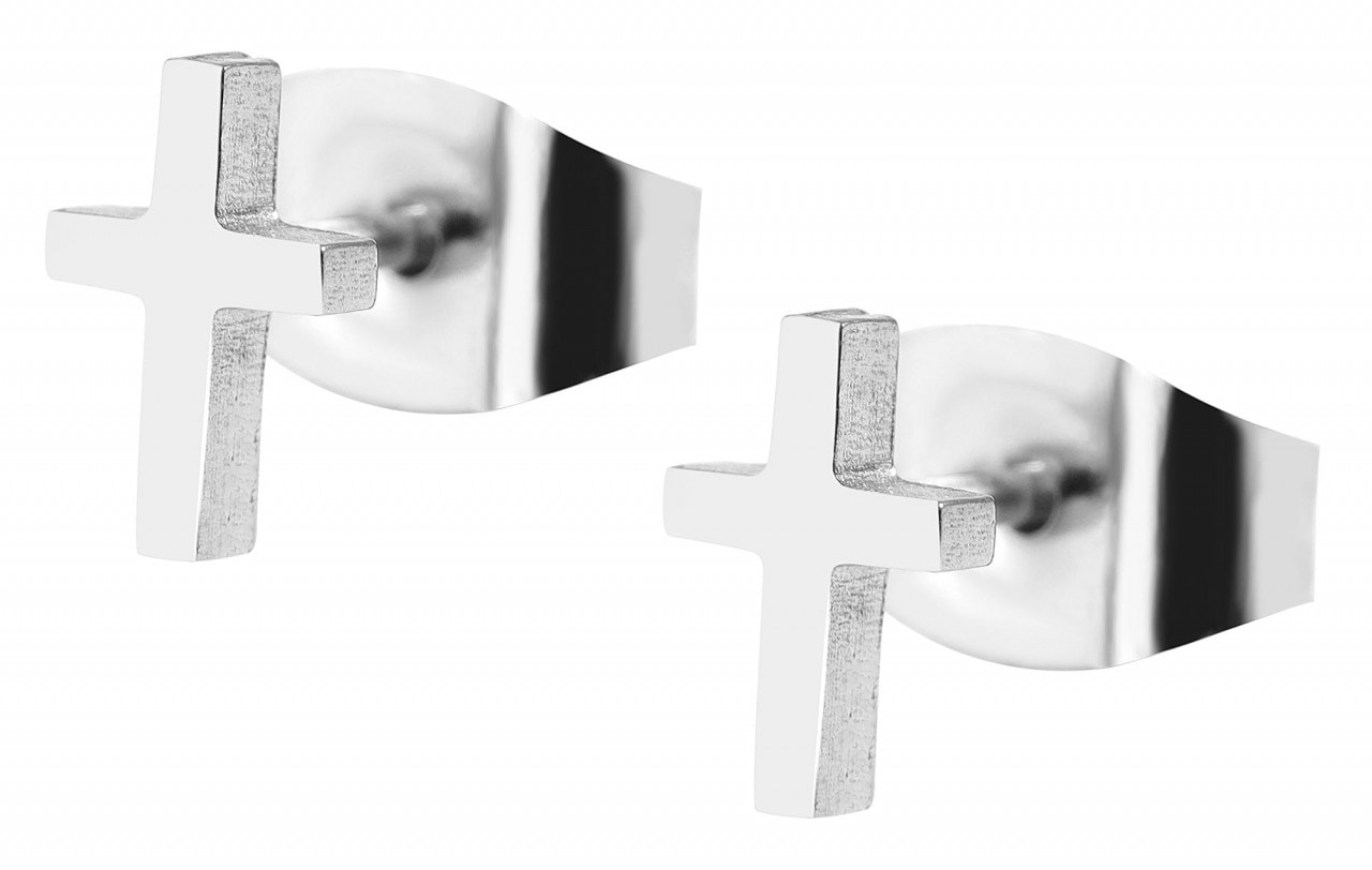 Adelia´s Paar Ohrhänger »Neuheit 2025 - Unisex Ohrstecker aus Edelstahl mit Kreuz«