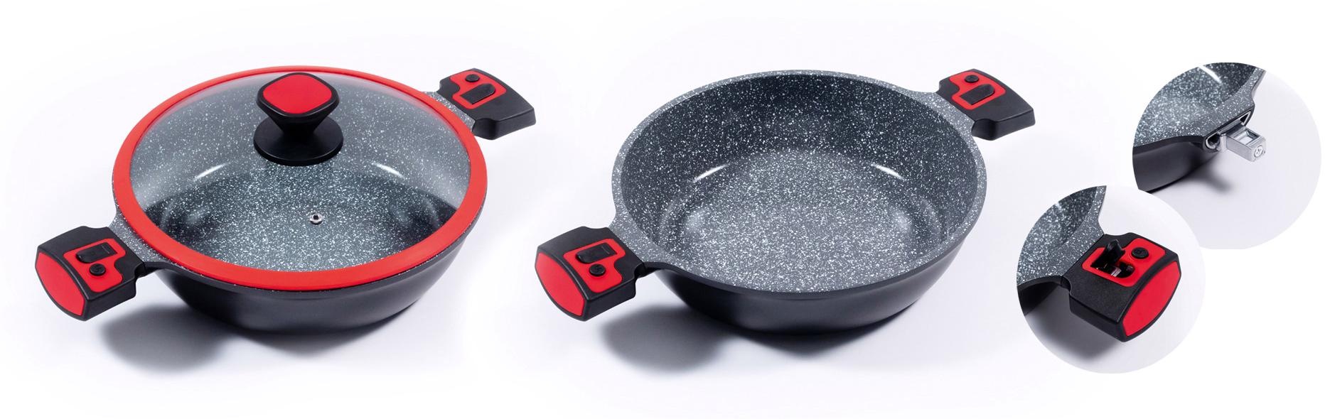 KING Servierpfanne »Click-Grip«, Aluminiumguss, (1 tlg.), abnehmbarer Griff, Induktion, Ø 28 cm