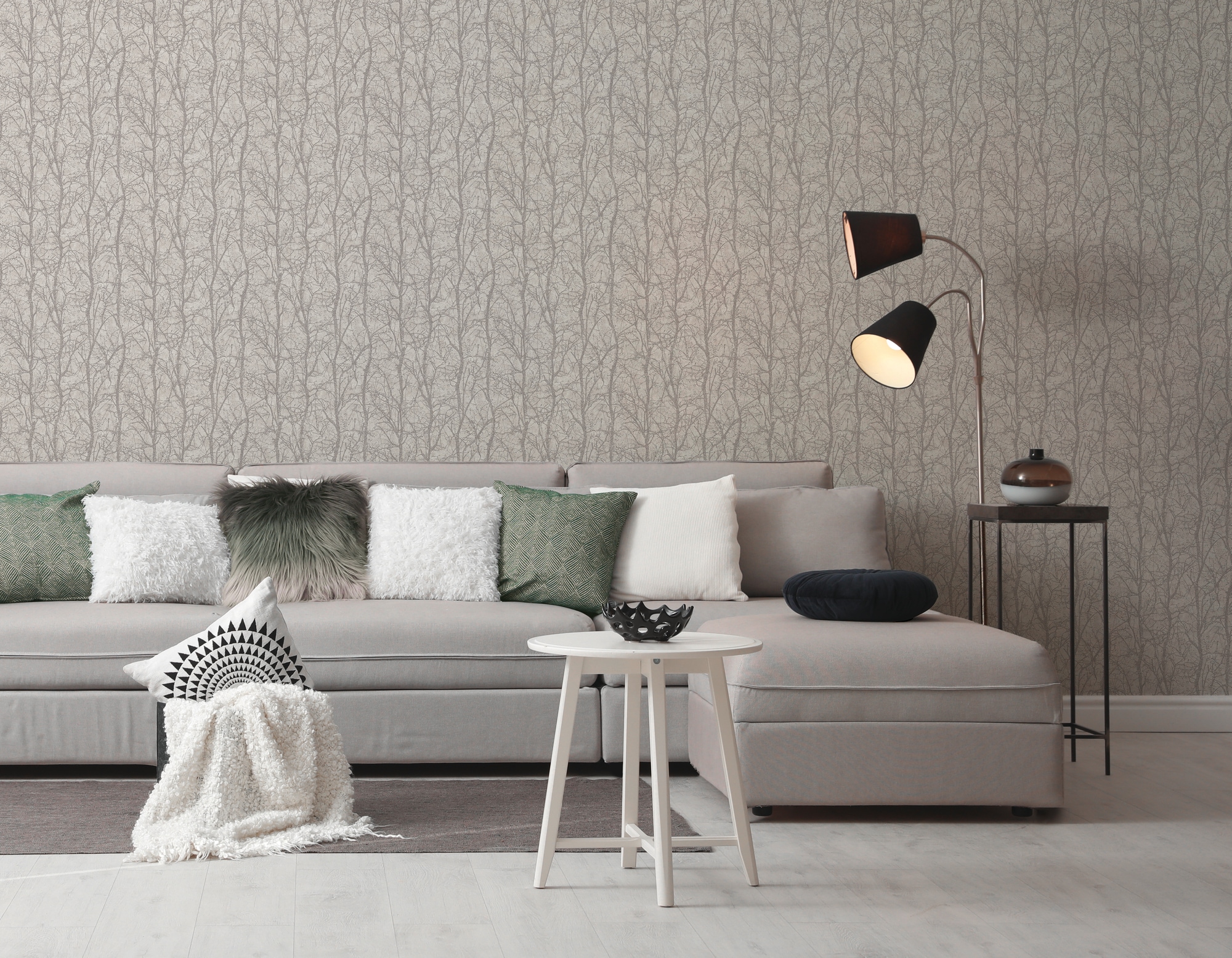 A.S. Création Vliestapete "Attractive 3 Bäume" Wald aufgeschäumt Metallic, Glanz & Glitzer, fein strukturiert