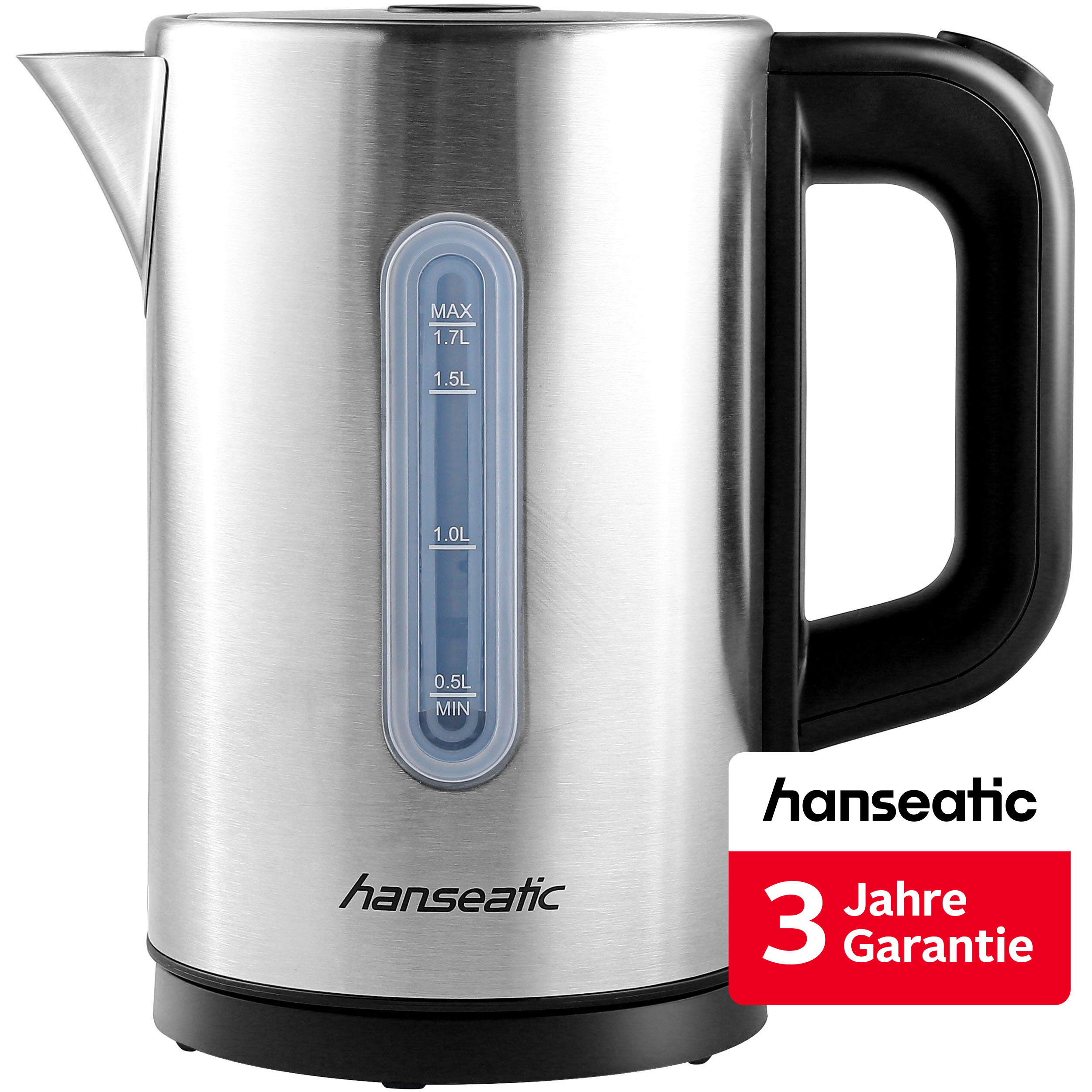 Hanseatic Wasserkocher "HWK1752200SD" 1,75 l 2200 W inkl. 3 Jahre Herstellergarantie
