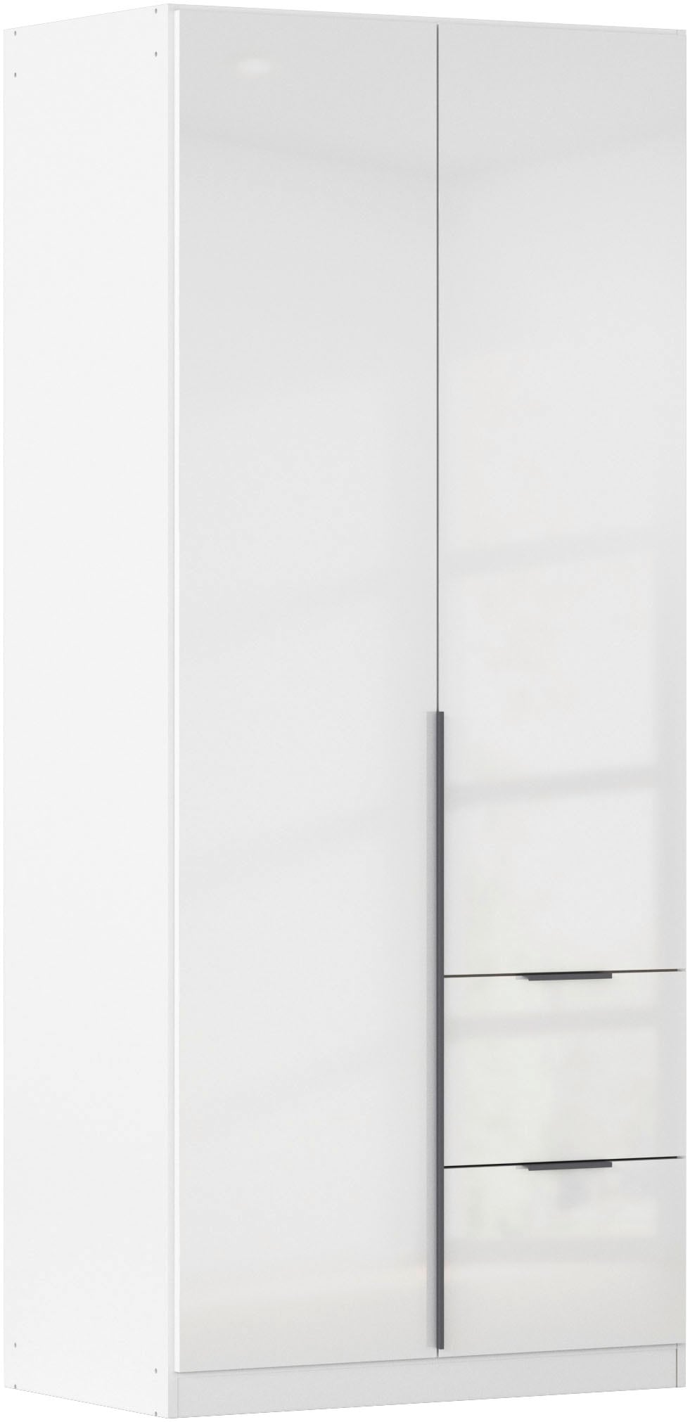 OTTO home Drehtürenschrank "Kleiderschrank Schrank Garderobe AGORDO mit Dekor- oder Hochglanzfront" in zwei Griff-Farben, Breite 91 cm, mit Außenschubkästen, Serie in 7 Breiten und 2 Höhen MADE IN GERMANY
