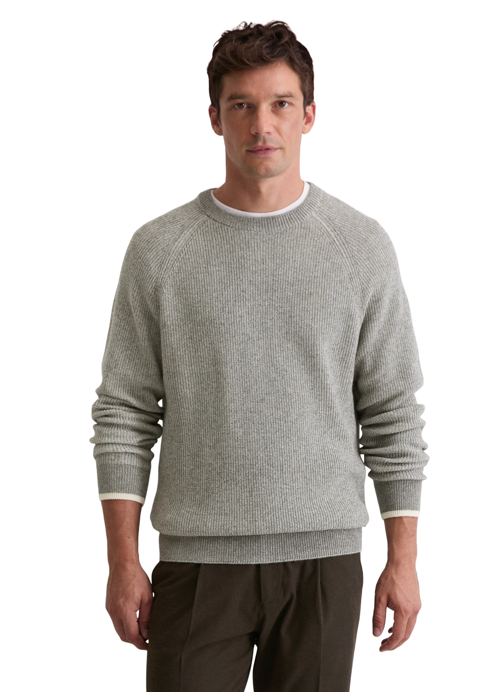 Marc OPolo Rundhalspullover regular fit, aus weichem Baumwoll-Schurwoll-Mix günstig online kaufen