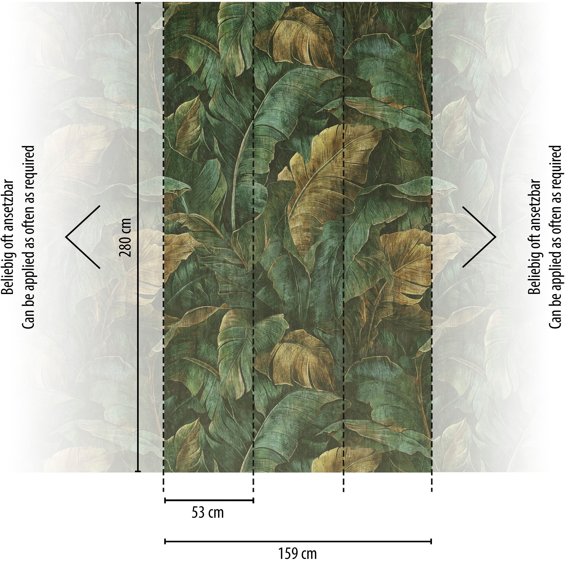 living walls Fototapete »The Wall 4 Botanic – Tropische Palmenblätter Vlies-Fototapete« botanisch | matt | tropisch leicht strukturiert Tropische Palmenblätter mit natürlicher Tiefenwirkung