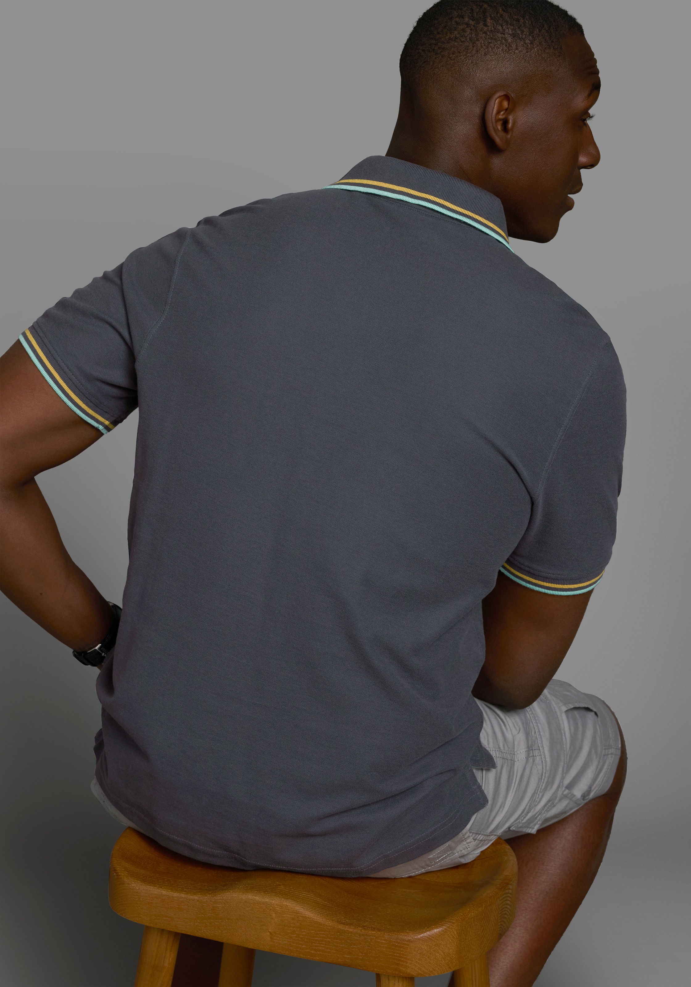 Mans World Poloshirt, Kurzarm, lässige Passform, mit trendigem Print, Polok günstig online kaufen