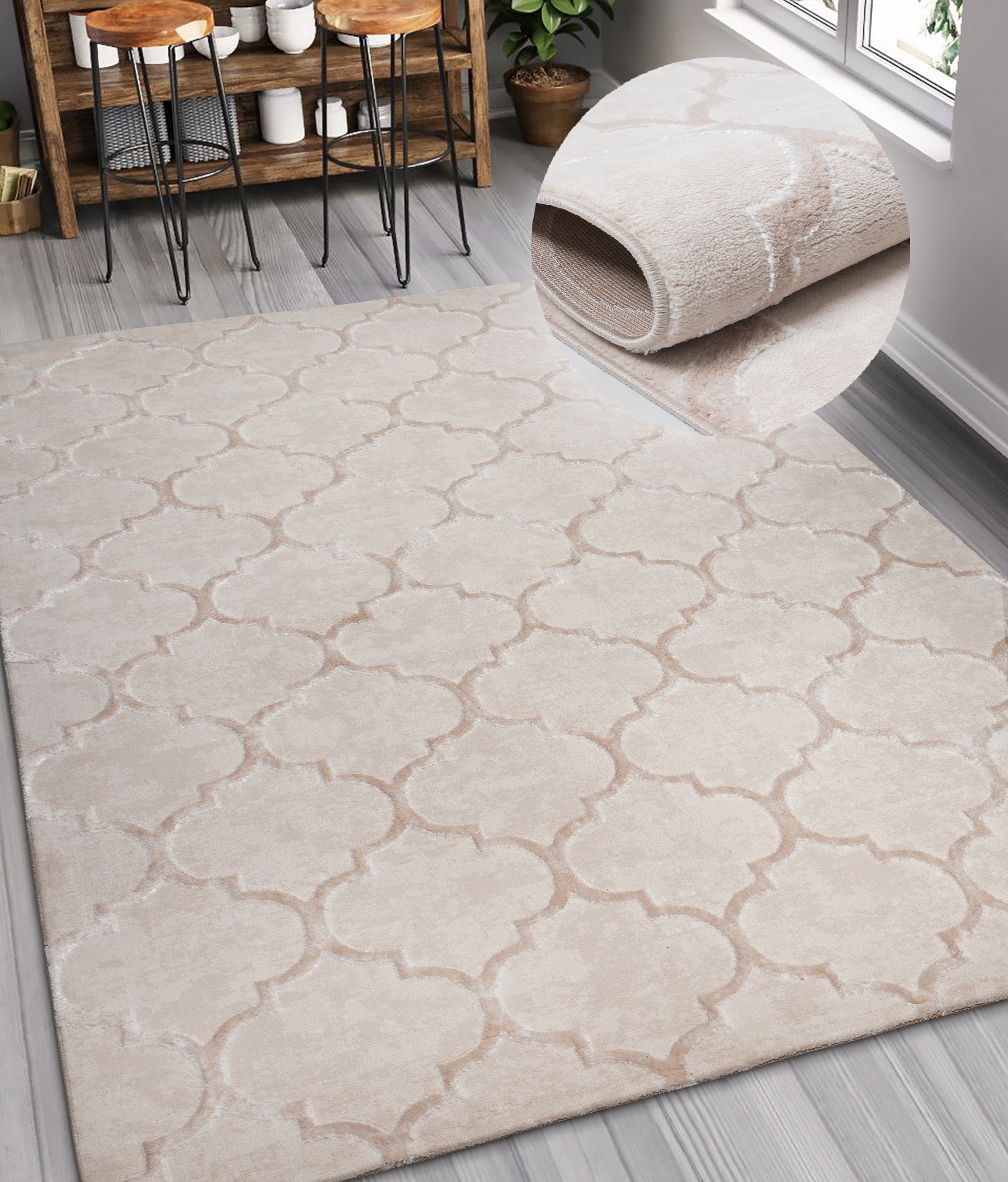 OTTO home Teppich "Badra Kurzflor" rechteckig 12 mm Höhe geometrisch, Hoch günstig online kaufen