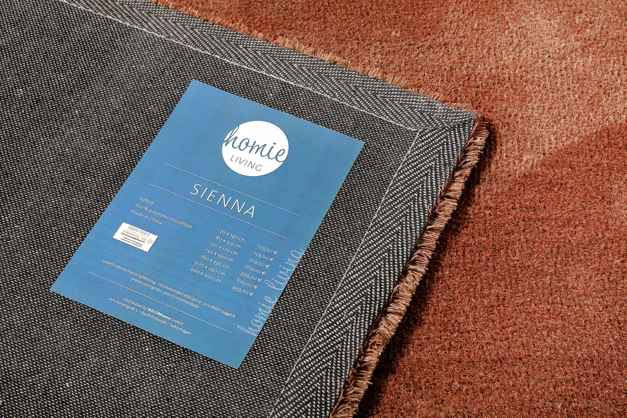 Homie Living Teppich »Sienna«, rechteckig, 20 mm Höhe, Hochflor, Microfaser, uni, weich & kuschelig, Wohnzimmer, Schlafzimmer
