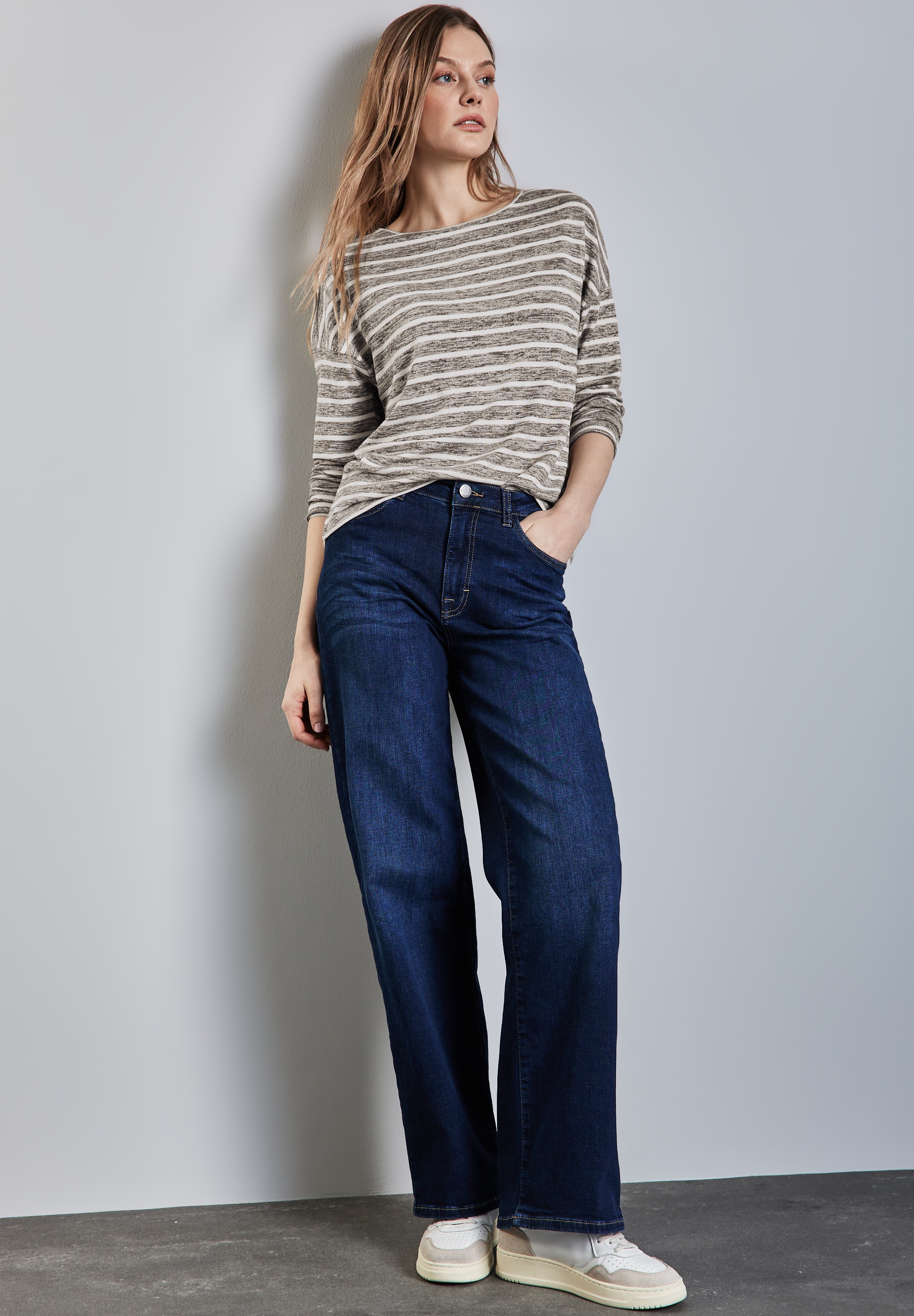 STREET ONE Langarmshirt, aus softem Materialmix