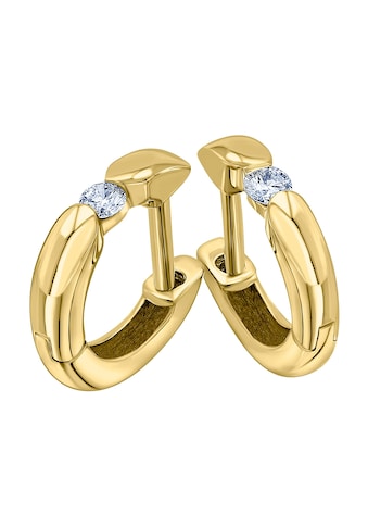 Paar Creolen »0,20 ct Diamant Brillant Ohrringe Creolen aus 585 Gelbgold«