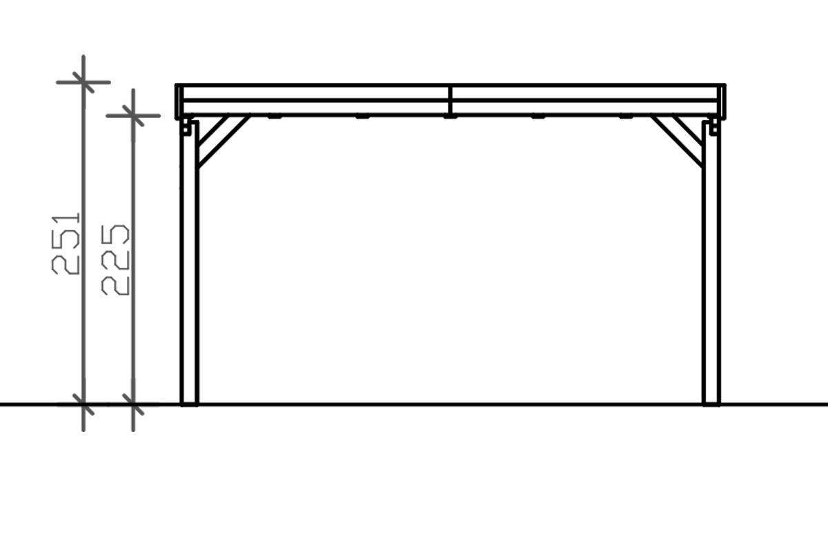 Skanholz Einzelcarport »Grunewald«, Leimholz-Nordisches Fichtenholz, weiß, mit EPDM-Dach