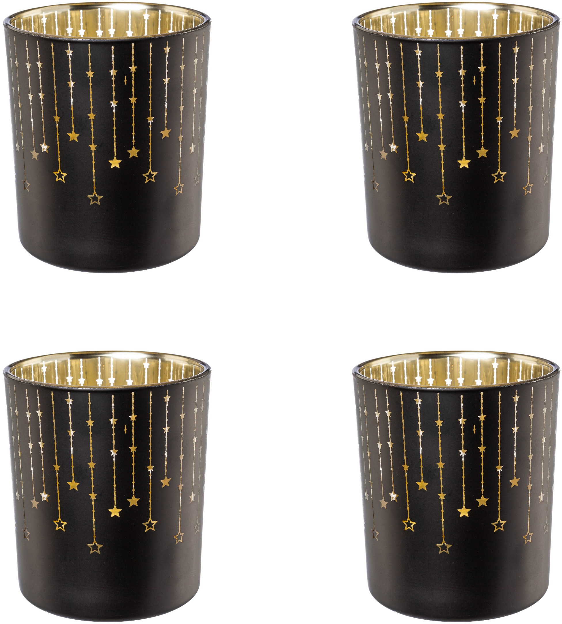 Creativ deco Teelichthalter "Weihnachtsdeko" mit goldfarbener Innenseite günstig online kaufen