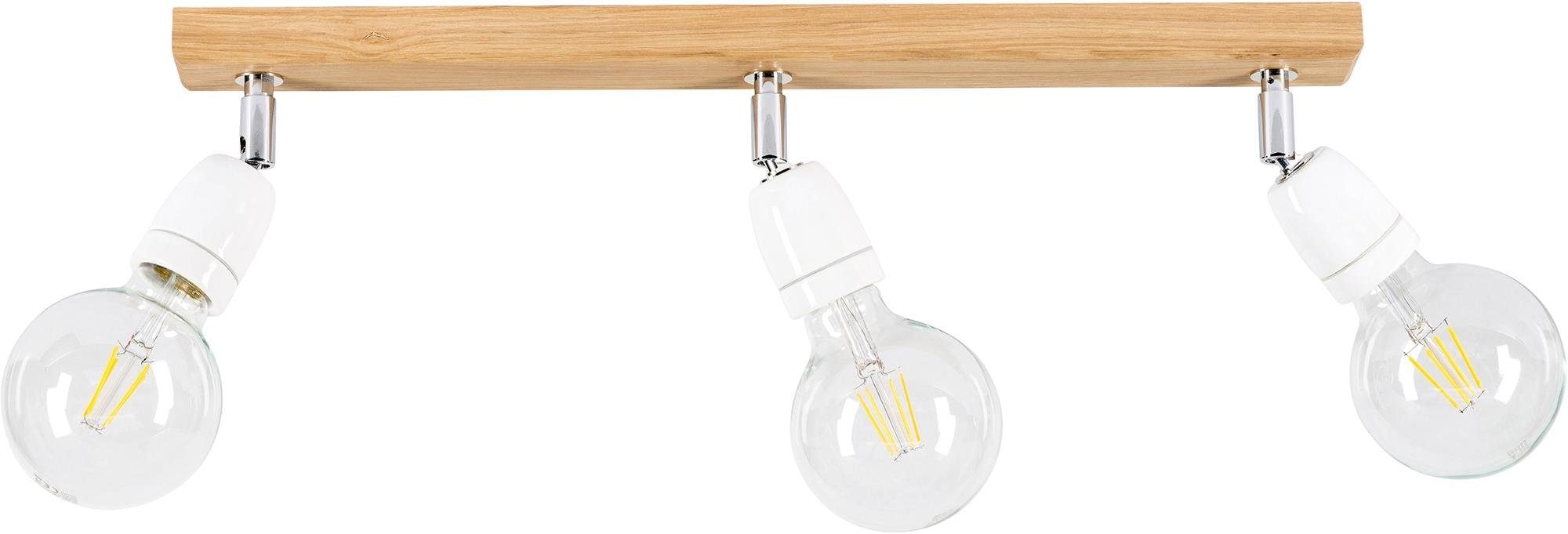 BRITOP LIGHTING Deckenleuchte »PORCIA WOOD«, 3 flammig-flammig, Retro-Design  mit Porzellan und Eichenholz, Flexibel einstellbar kaufen | BAUR