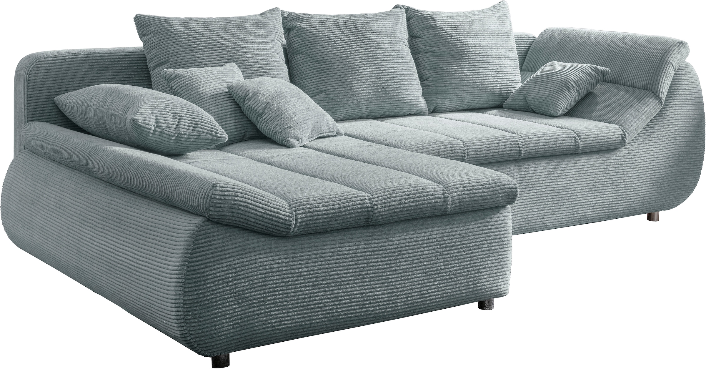 INOSIGN Ecksofa »Imola elegant und bequem, aktuelle Steppung im Sitz, L-Form«, wahlweise mit Bettfunktion