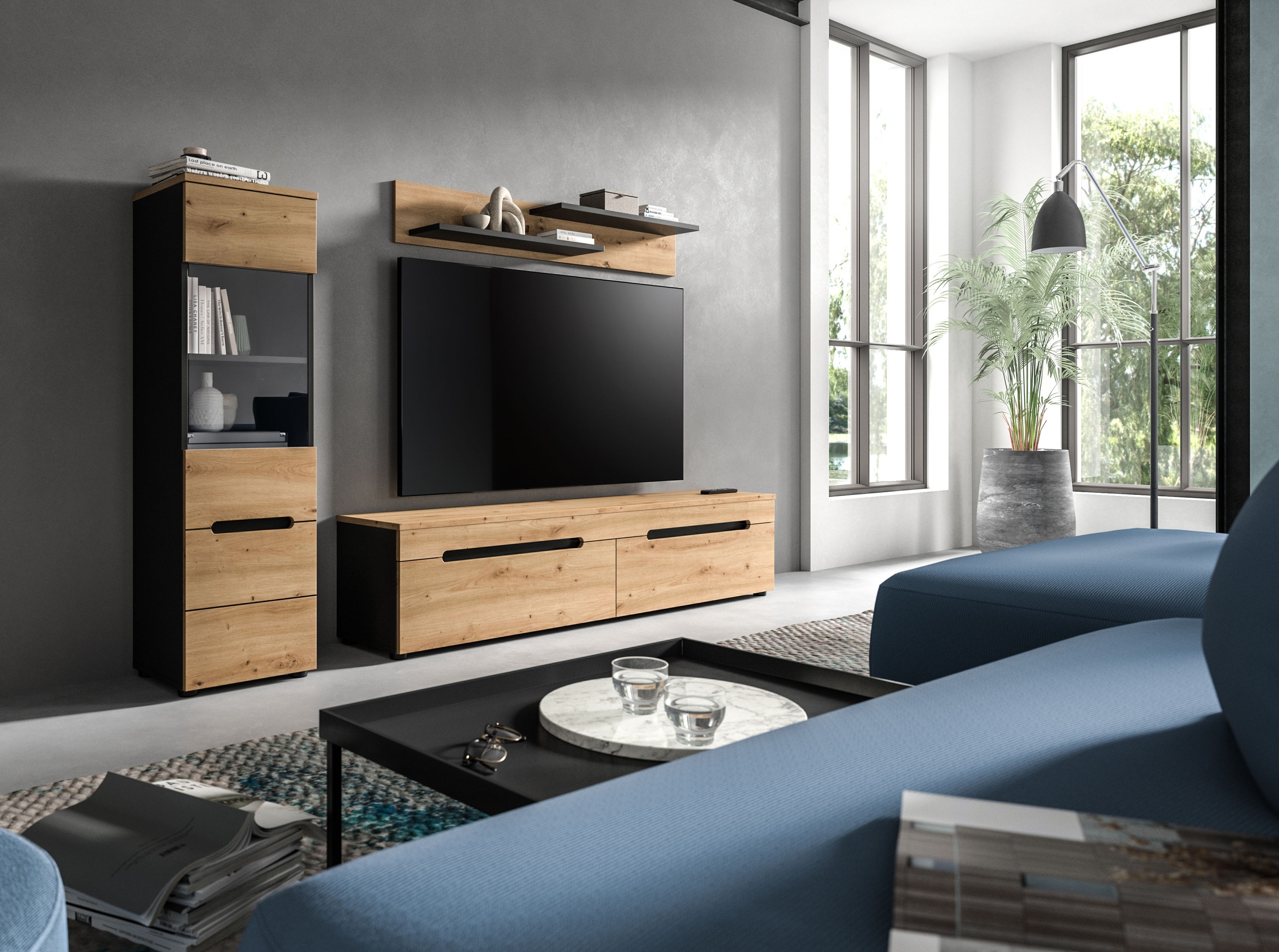 Home affaire Vitrine "REHAT, TOPSELLER, Höhe 125 cm, 1 Glastür, 1 Böden, 3 günstig online kaufen