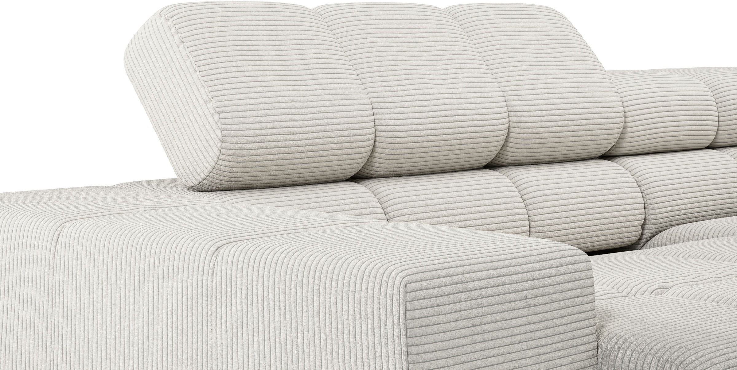 INOSIGN Ecksofa »Ancona, incl. Kopfteilverstellung + 3 Zierkissen, L-Form, bequem«, wahlweise motorische Sitztiefenverstellung, B/T(H: 249/215/70 cm