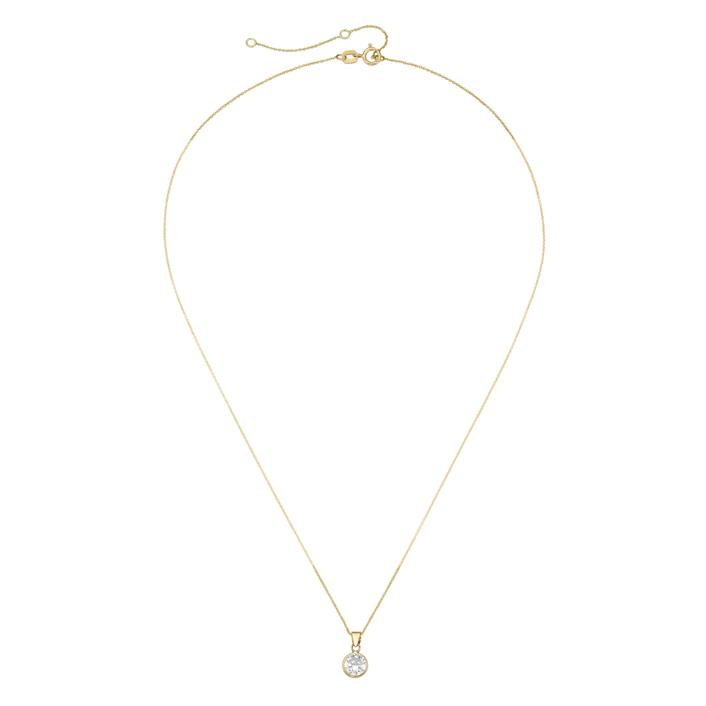 Firetti Kette mit Anhänger »Schmuck Geschenk Gold 375 Halsschmuck Ankerkette Anhänger Solitär« mit Zirkonia (synth.)