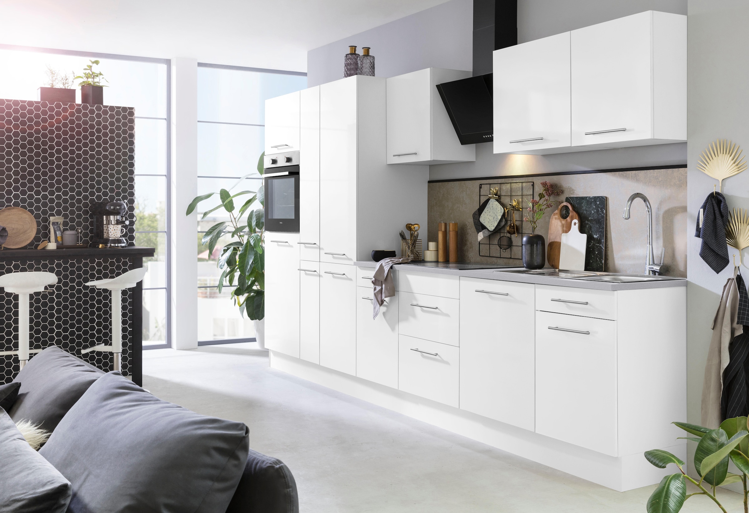 wiho Küchen Küchenzeile »Ela«, Breite 360 cm, Soft-Close-Funktion, höhenverstellbare Füße