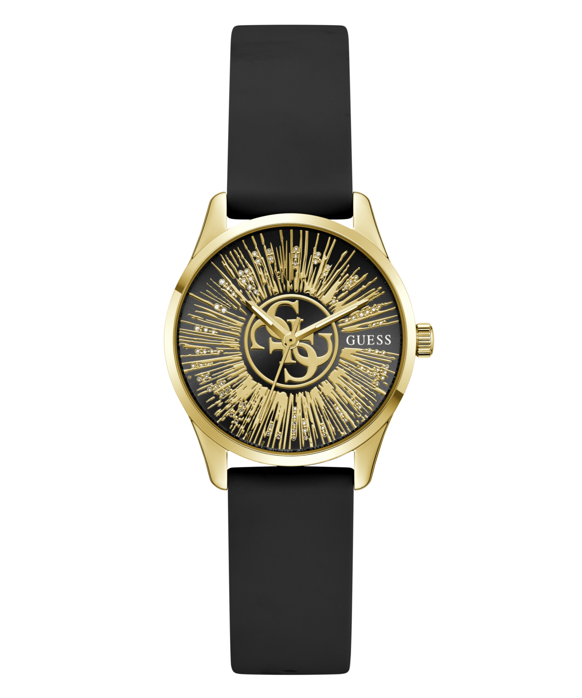 Guess Quarzuhr »CELESTIAL G« Armbanduhr, Damenuhr, Silikonarmband, analog