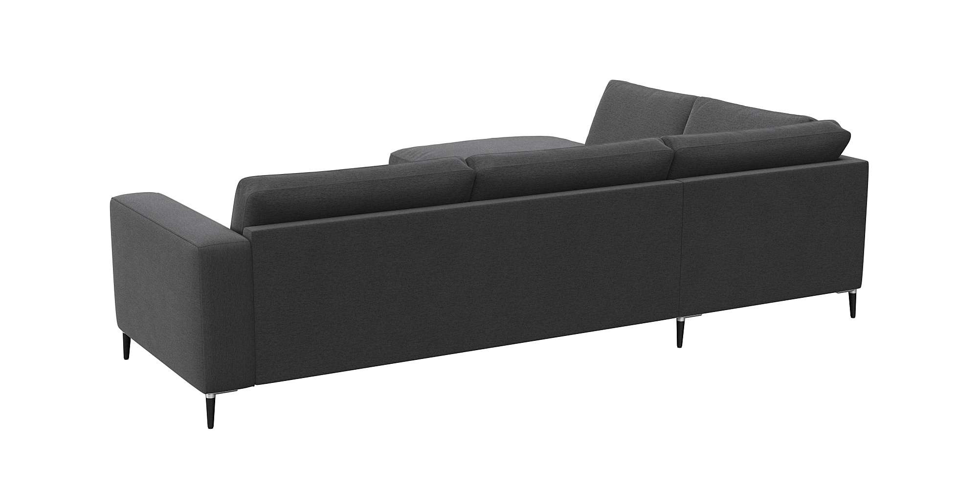 FLEXLUX Ecksofa »Fiore, L-Form, bequem und komfortabel durch hochwertigem Sitzaufbau«, breite Armlehnen, Kaltschaum, Füße Alu+schwarz