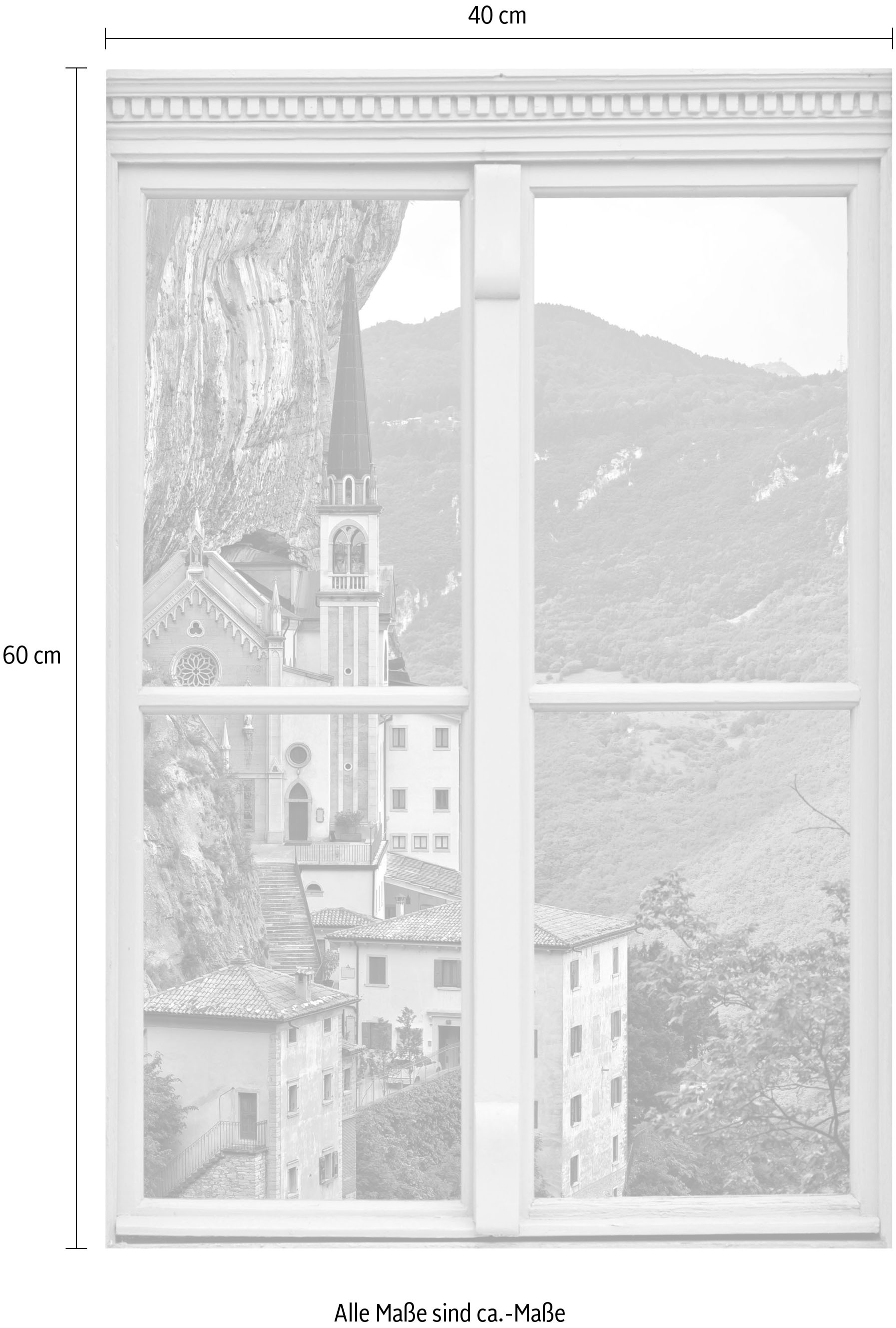 queence Wandsticker »Kirche«, Wandsticker, Wandbild, selbstklebend, 3D, Fenster