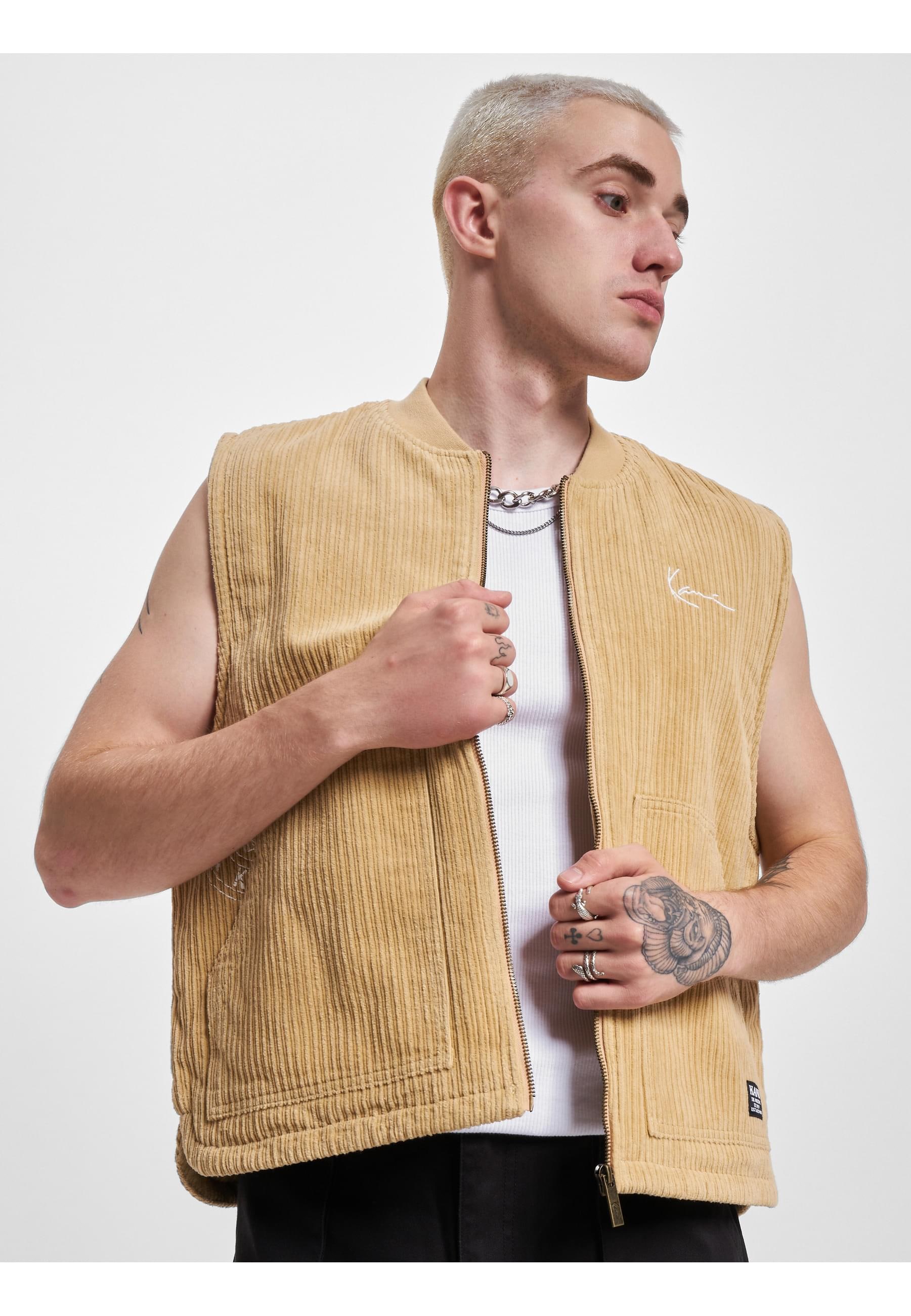 Karl Kani Steppweste »Karl Kani Herren KU233-006-1 KK Chest Signature Corduroy Vest«, (1 tlg.)