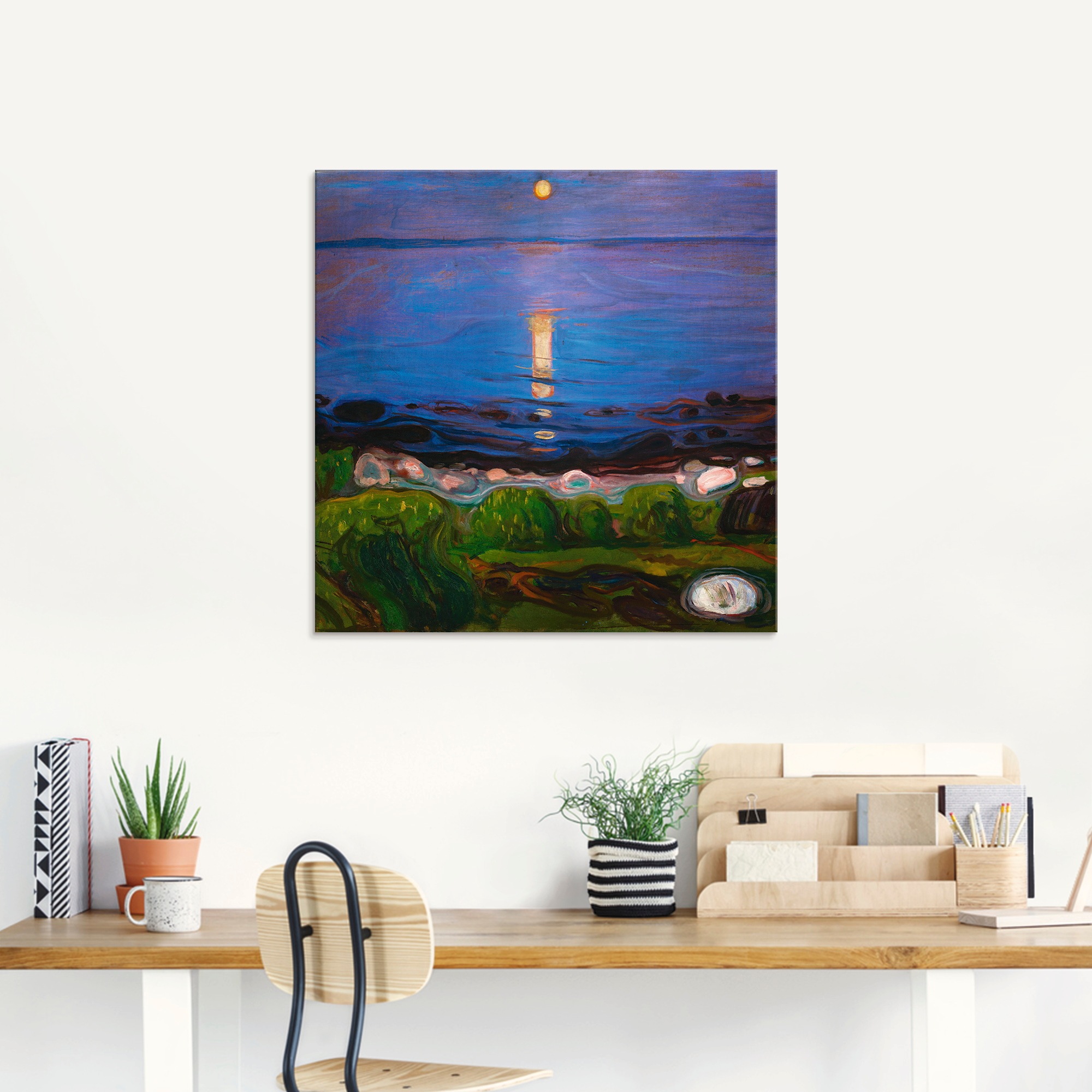 Artland Glasbild »Sommernacht am Meeresstrand.«, Gewässer, (1 St.), in verschiedenen Größen