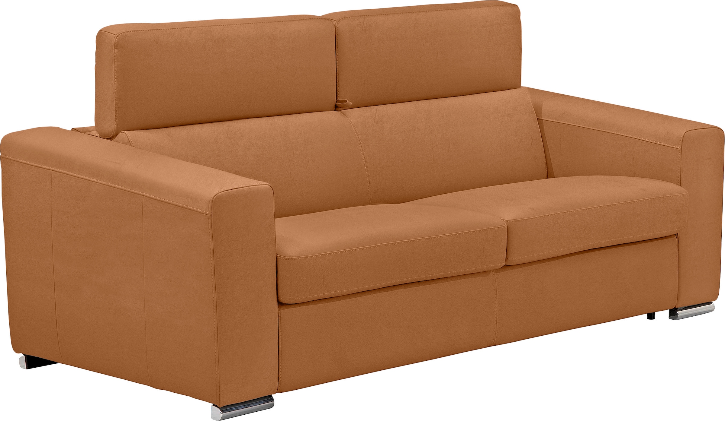 Egoitaliano Schlafsofa »Cabiria, Design und super Sitz- und Liegekomfort«, Sofa inkl. Schlaffunktion, Kopfteile verstellbar, mit Metallfüßen