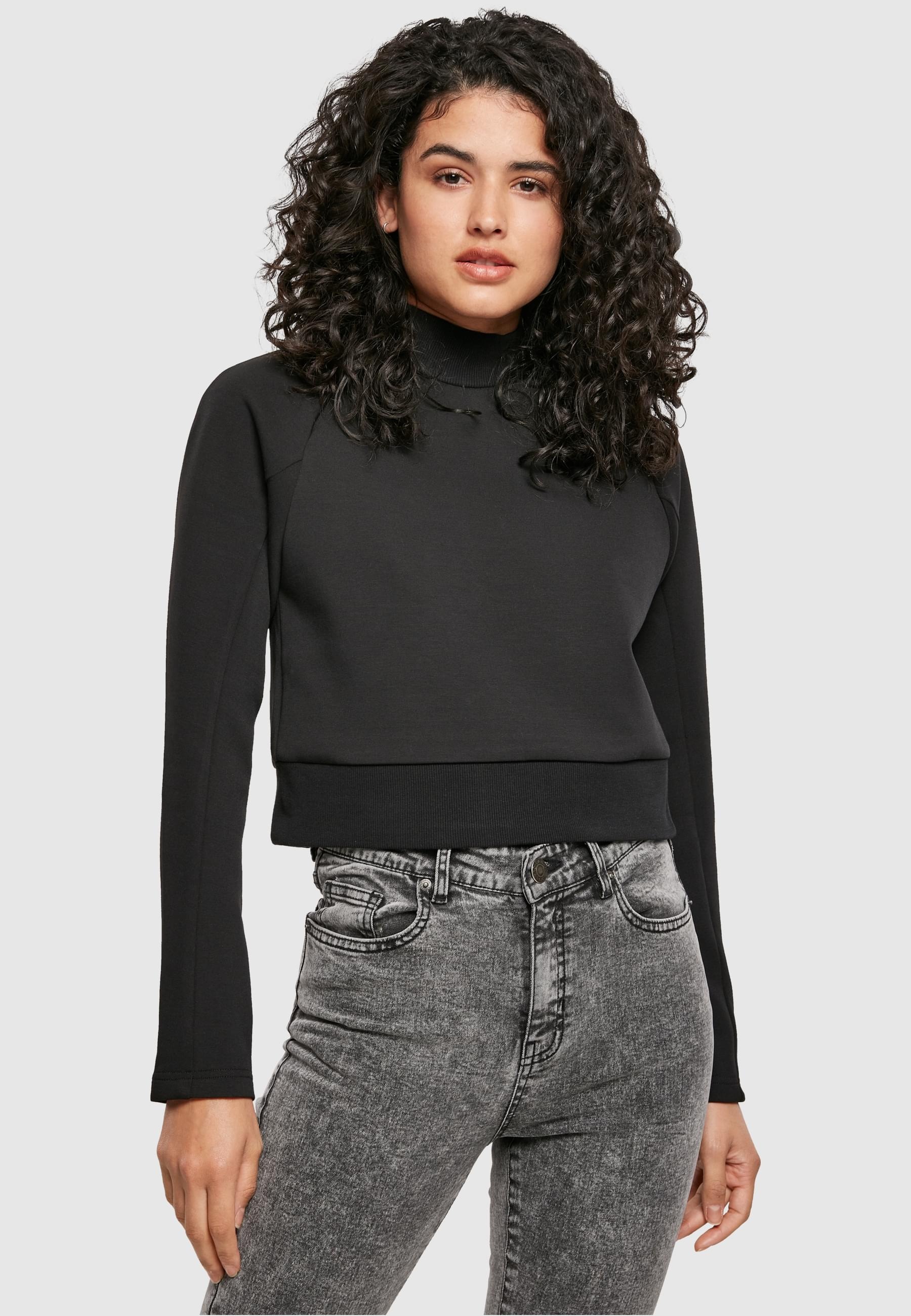 URBAN CLASSICS Sweatshirt »Urban Classics Damen Ladies Interlock Short Turtleneck Crew«, (1 tlg.)