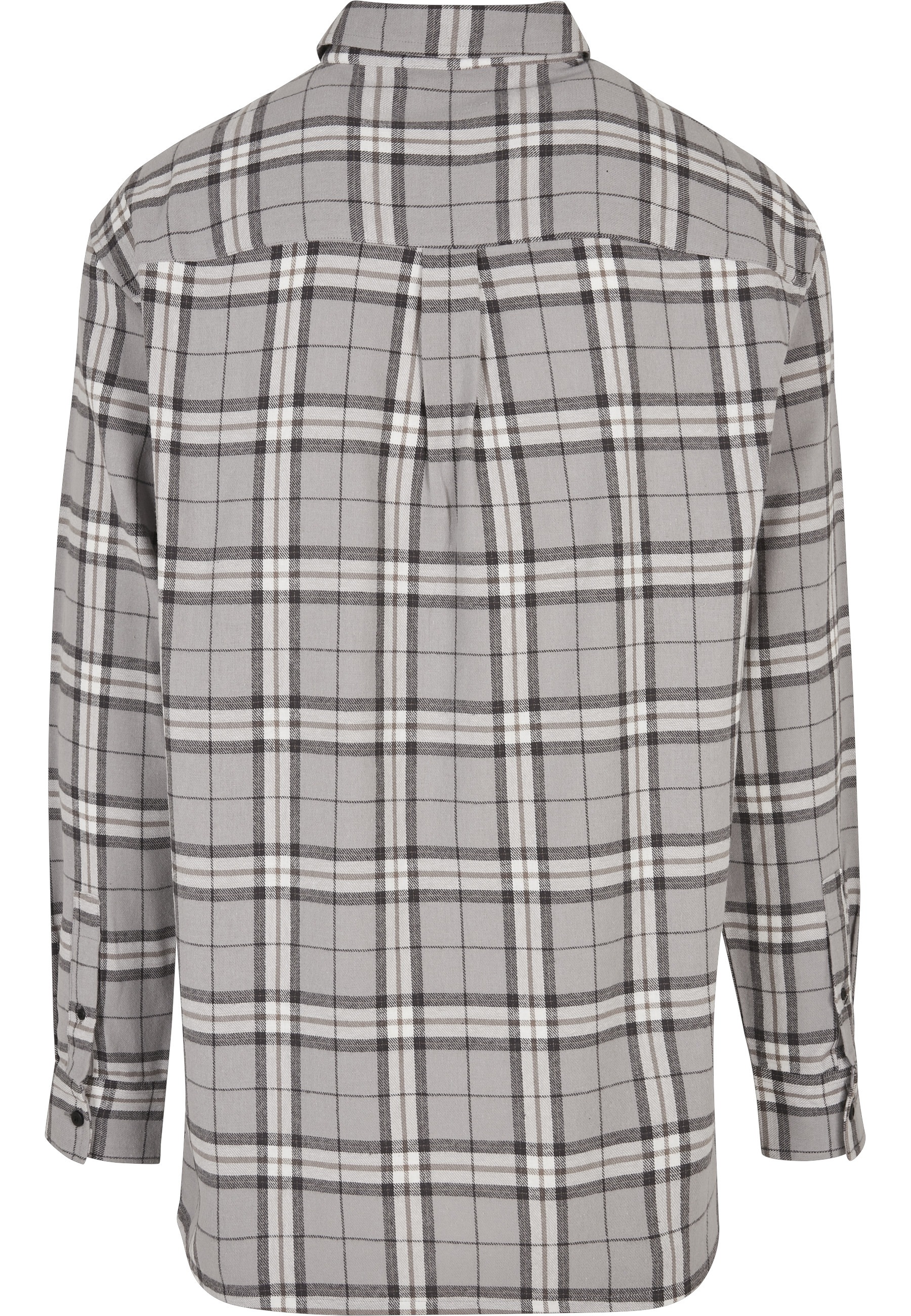 URBAN CLASSICS Kurzarmshirt »Urban Classics Herren Long Oversized Grey Check Shirt« 1 Stk.