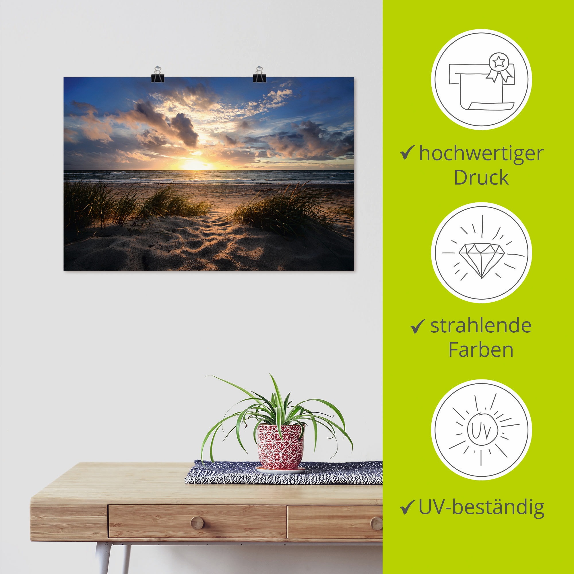 Artland Wandbild »Ostseestrand«, Strand, (1 St.), als Leinwandbild, Poster in verschied. Größen