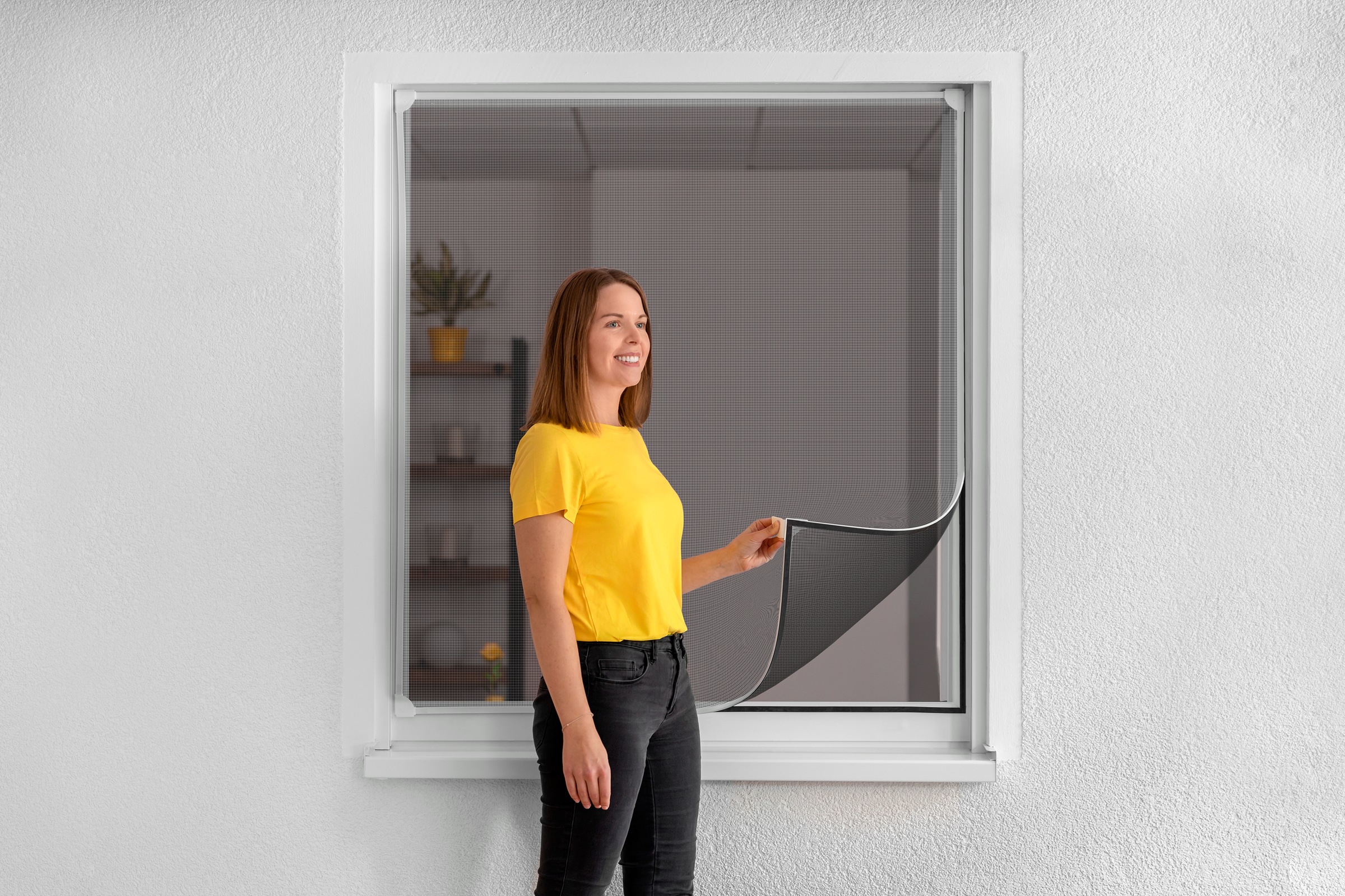SCHELLENBERG Insektenschutz-Fensterrahmen »ohne bohren, Magnetrahmen mit Fiberglasgewebe«, für Fenster, 100 x 120 cm und 120 x 120 cm, weiß