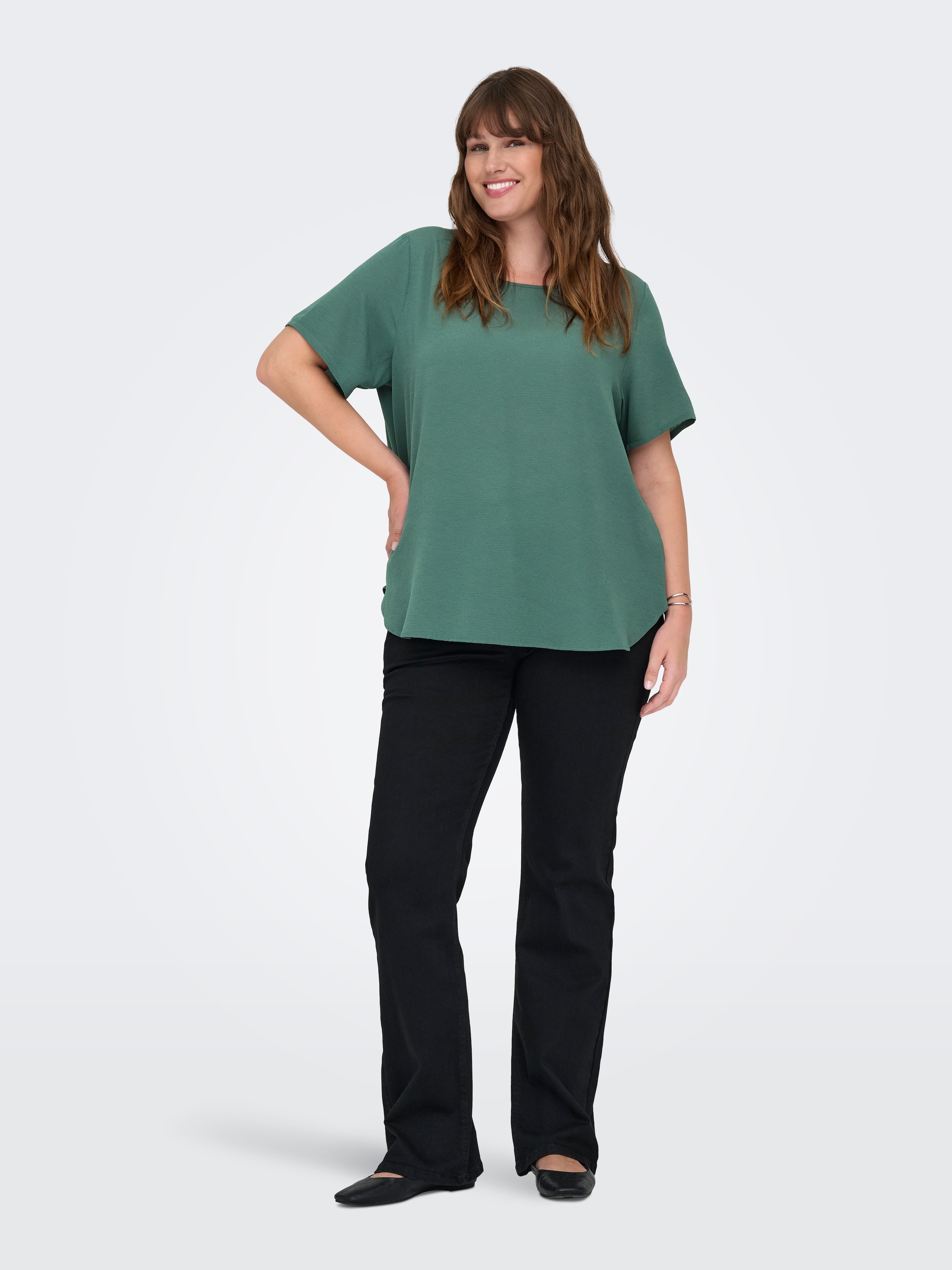 ONLY CARMAKOMA Shirtbluse »CARVICA SS TOP WVN NOOS« Materialmix, regular fit