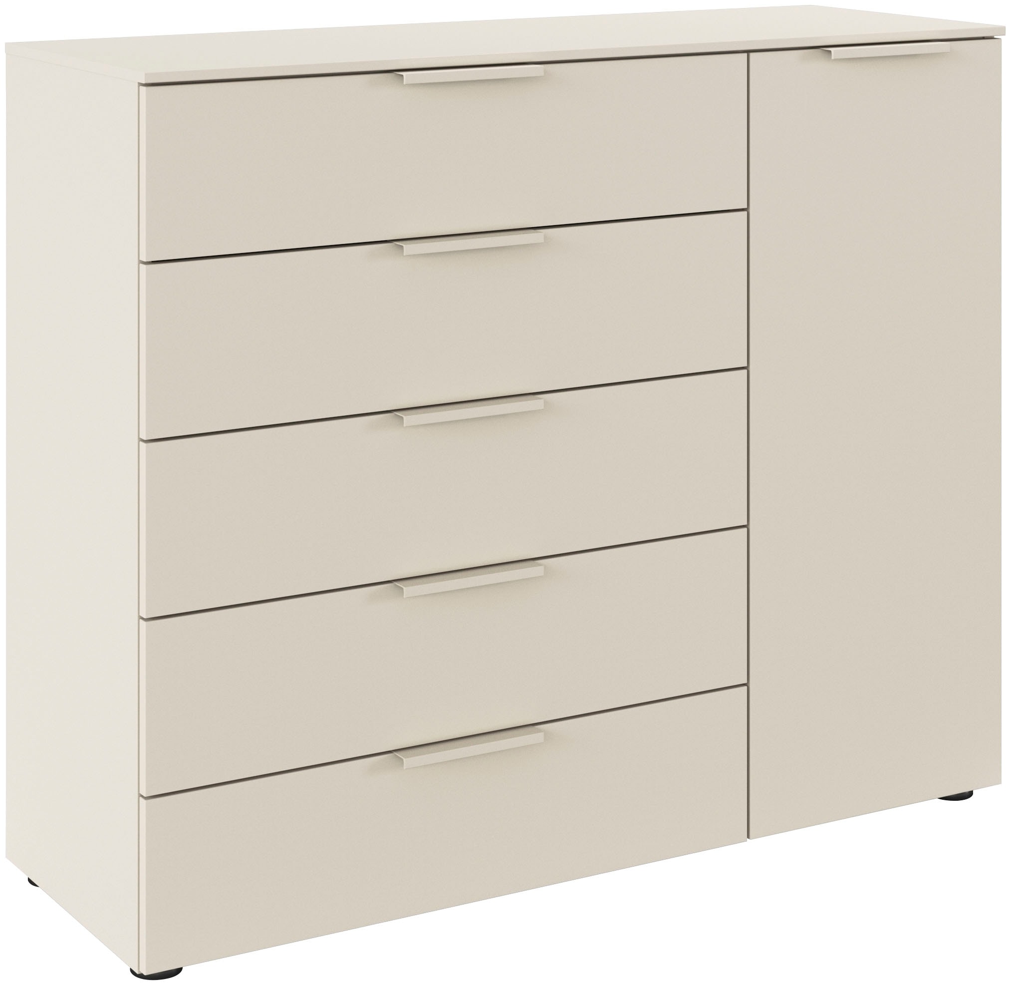 rauch Schubkastenkommode "Kommode Türkommode Sideboard Kombikommode FLIPP" Breite 120 cm mit 2 Einlegeböden, 1-türig mit 5 Schubladen und Soft-Close-Funktion
