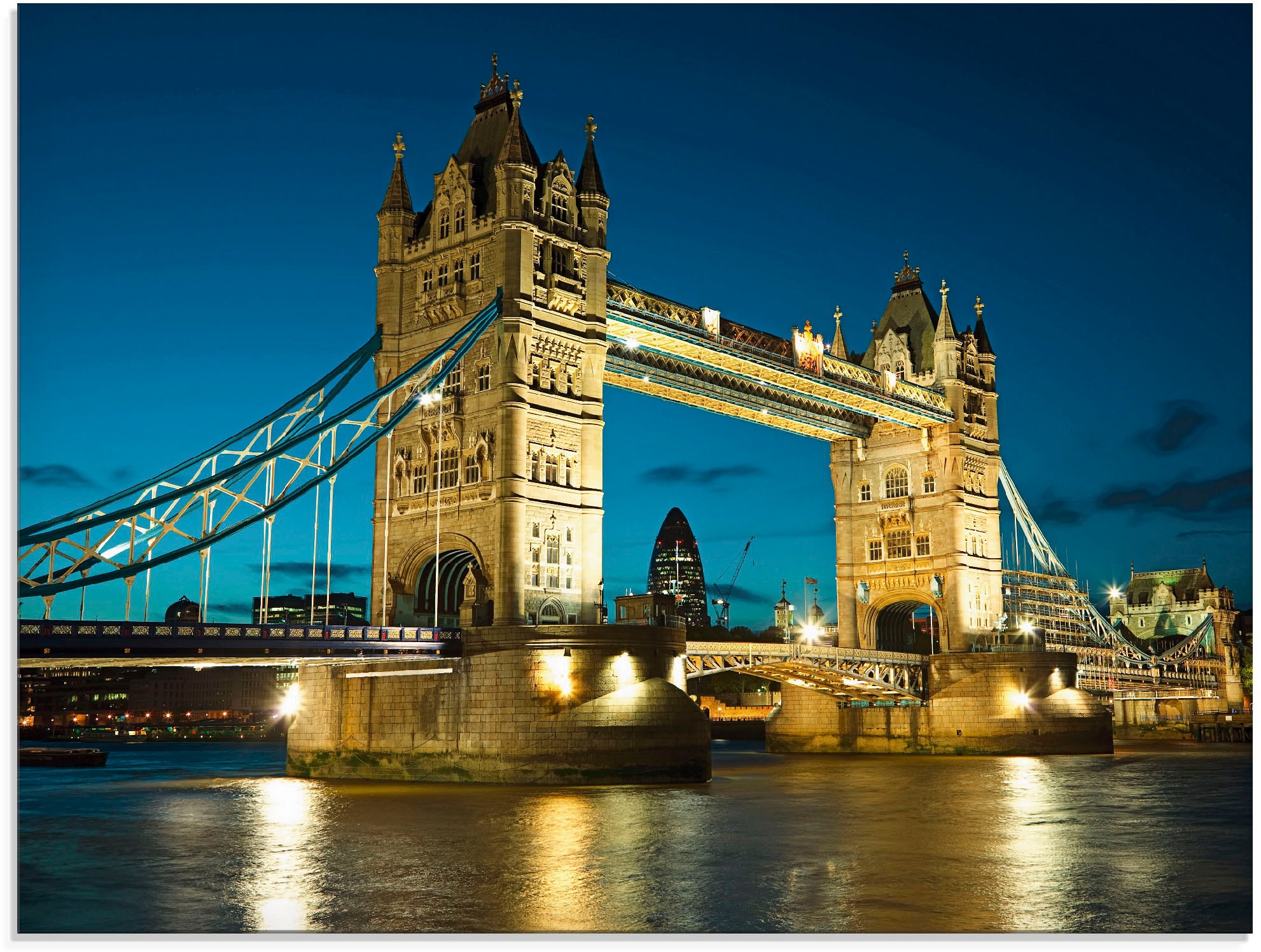 Artland Glasbild "Tower Bridge Abenddämmerung London" Brücken 1 Stk. tlg. i günstig online kaufen