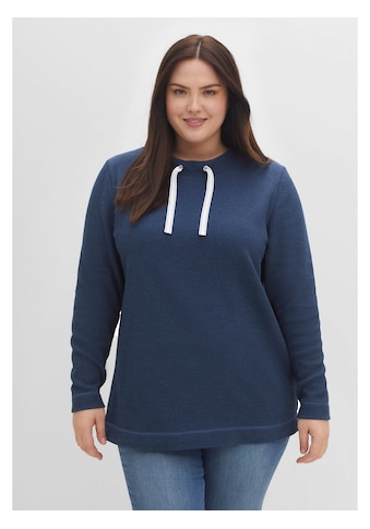 Sheego Sweatshirt »Große Größen«, aus Waffelpiqué, Tunnelzug am Ausschnitt kaufen
