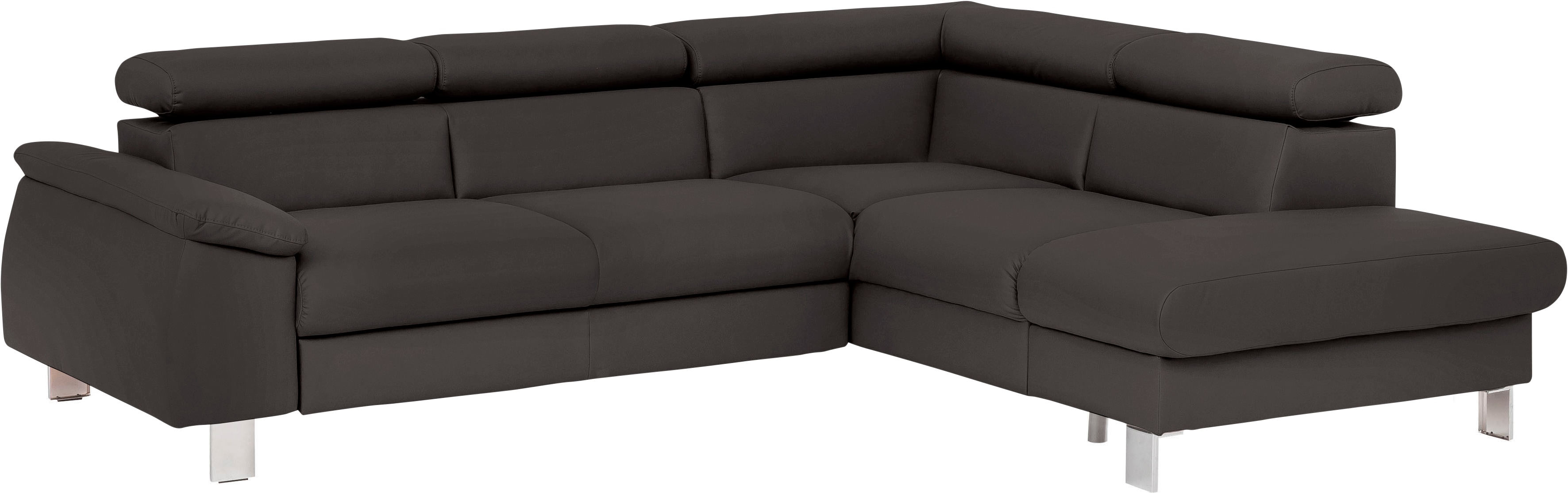 COTTA Ecksofa "Komaris L-Form, B: 249 cm" mit Kopfteilverstellung, optional Schlaffunktion, Bettkasten & Licht
