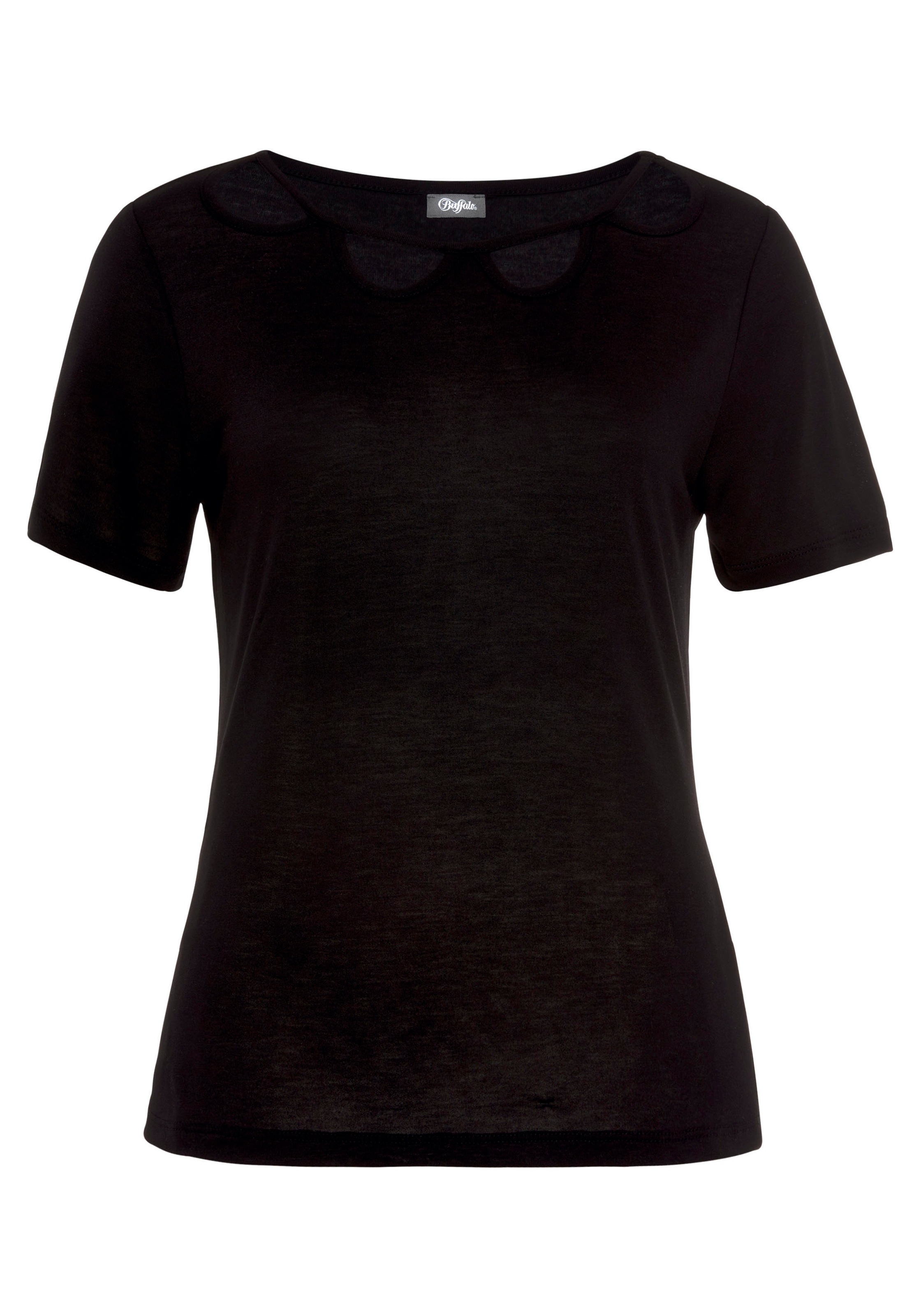 Buffalo Kurzarmshirt, mit Cut-outs vorne, T-Shirt, lockere Passform günstig online kaufen