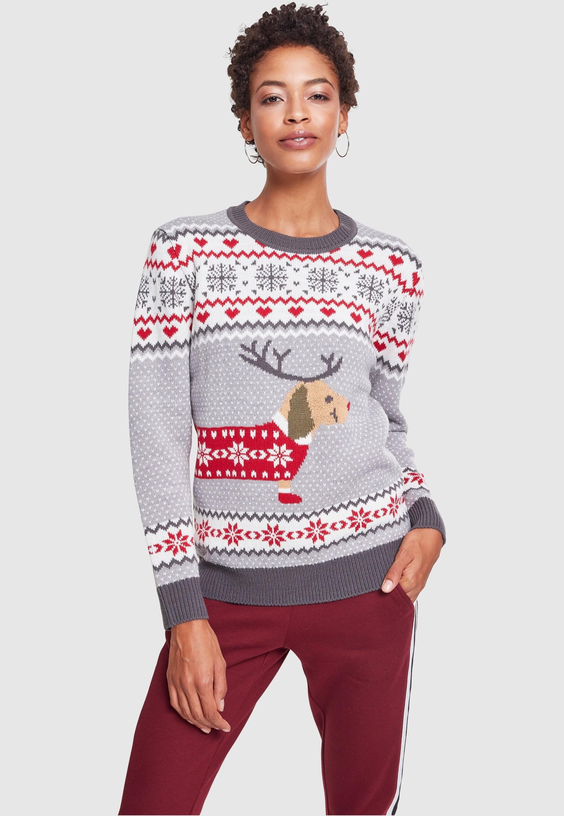URBAN CLASSICS Rundhalspullover »Urban Classics Damen Ladies Sausage Dog Christmas Sweater«, (1 tlg.)