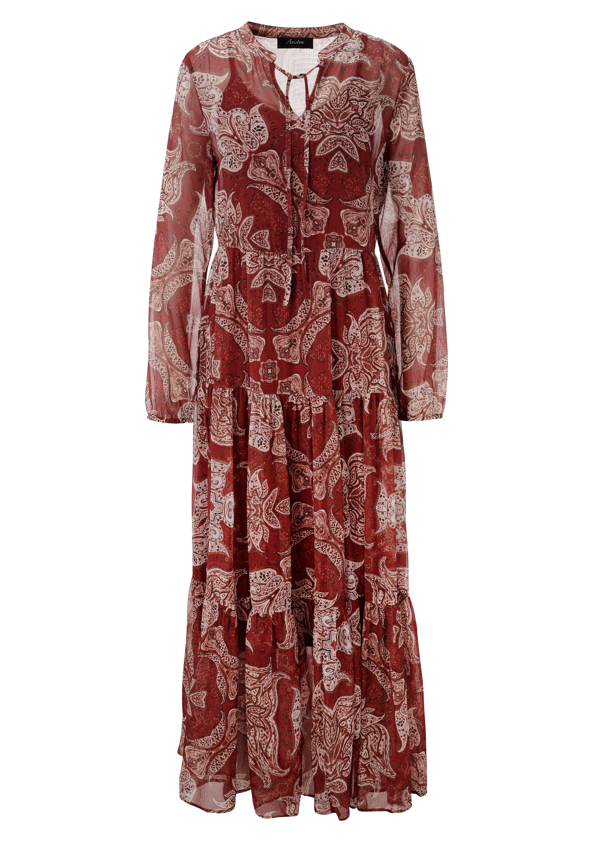 Aniston CASUAL Maxikleid mit Jersey-Unterkleid,  mit extravagantem Paisley-Muster - NEUE KOLLEKTION