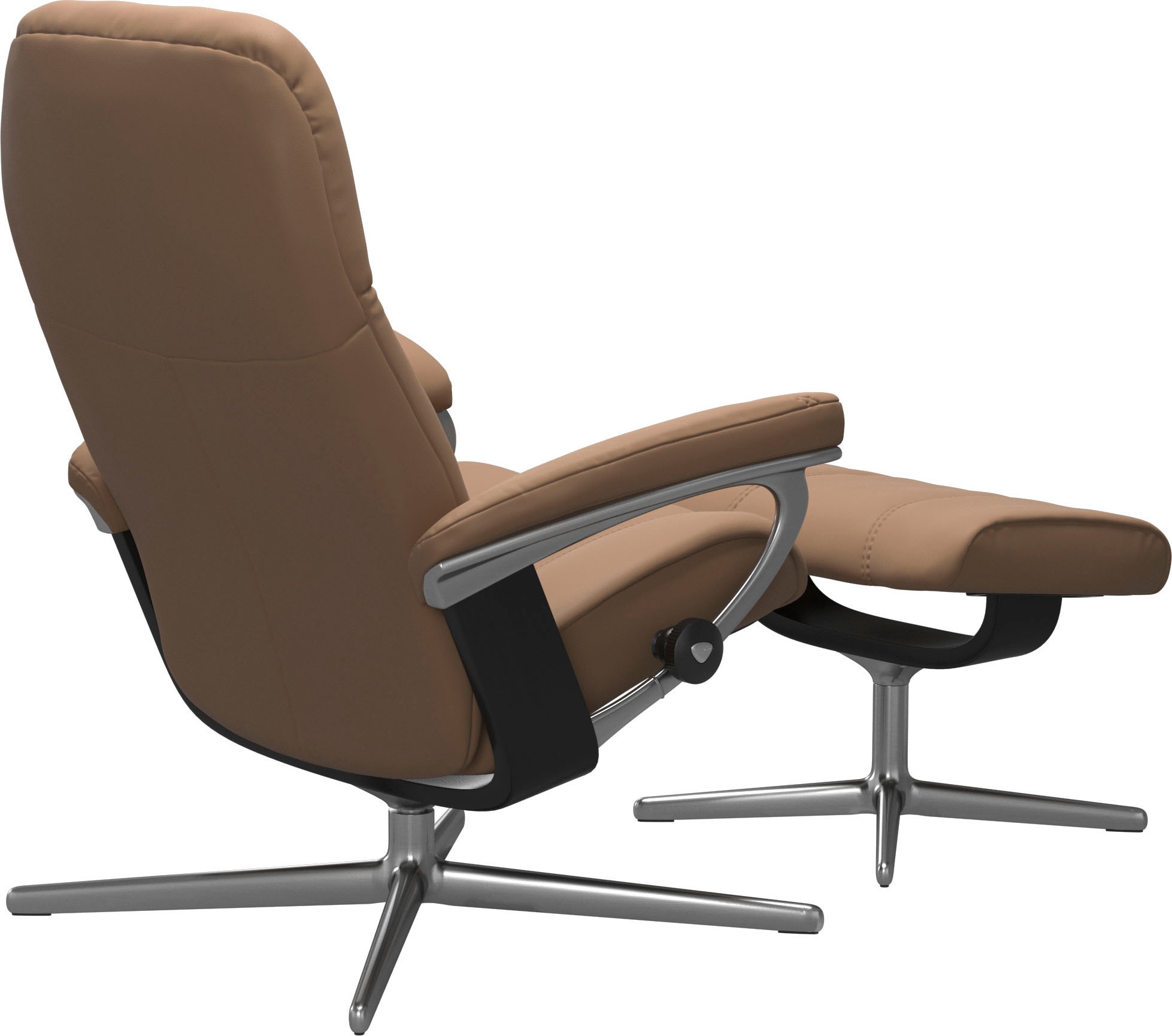 Stressless® Relaxsessel »Consul« Set, Relaxsessel mit Hocker,  mit Hocker, mit Cross Base, Größe S, M & L, Holzakzent Schwarz