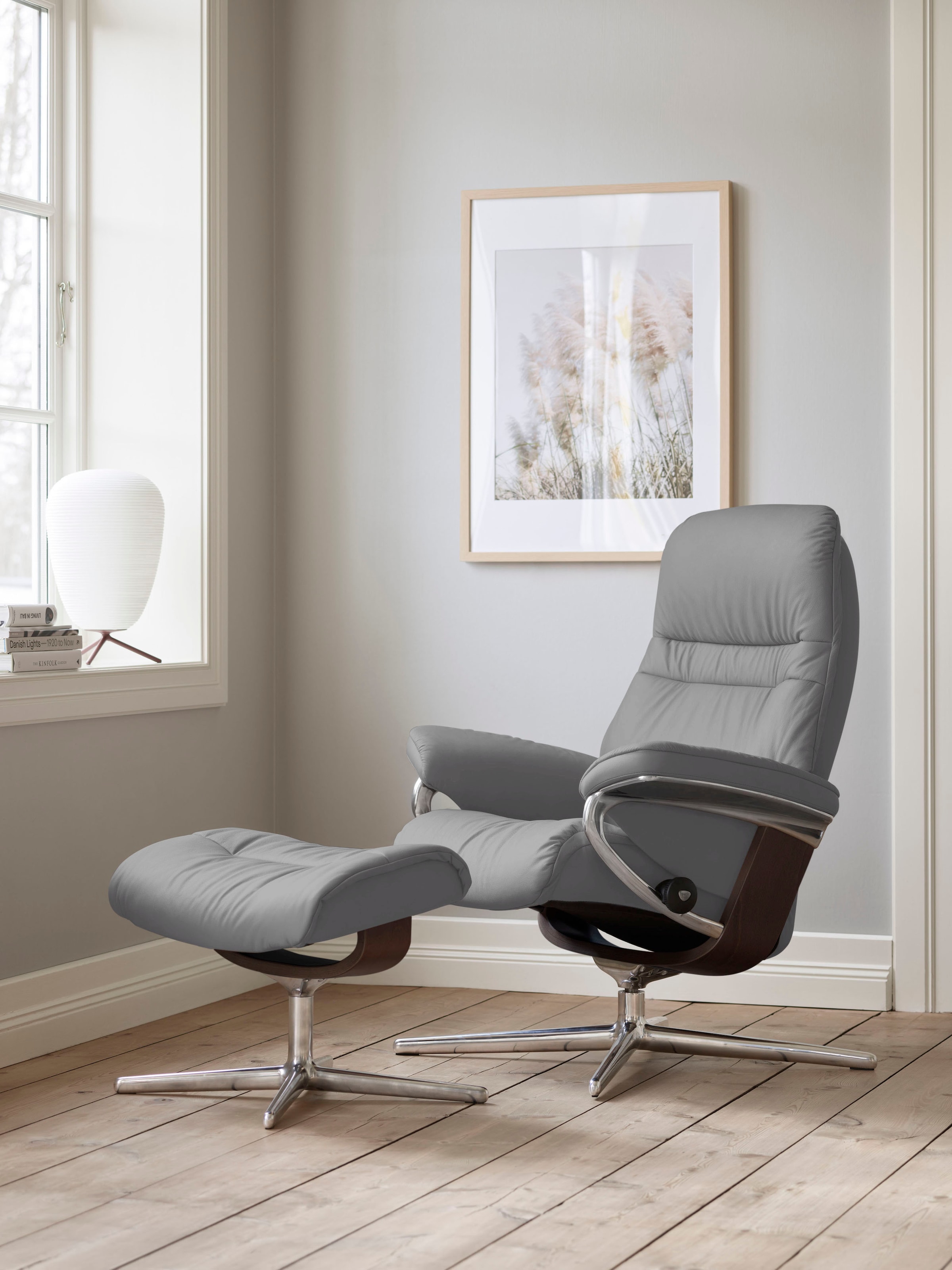 Stressless Fußhocker "Sunrise", mit Cross Base, Größe S, M & L, Holzakzent günstig online kaufen