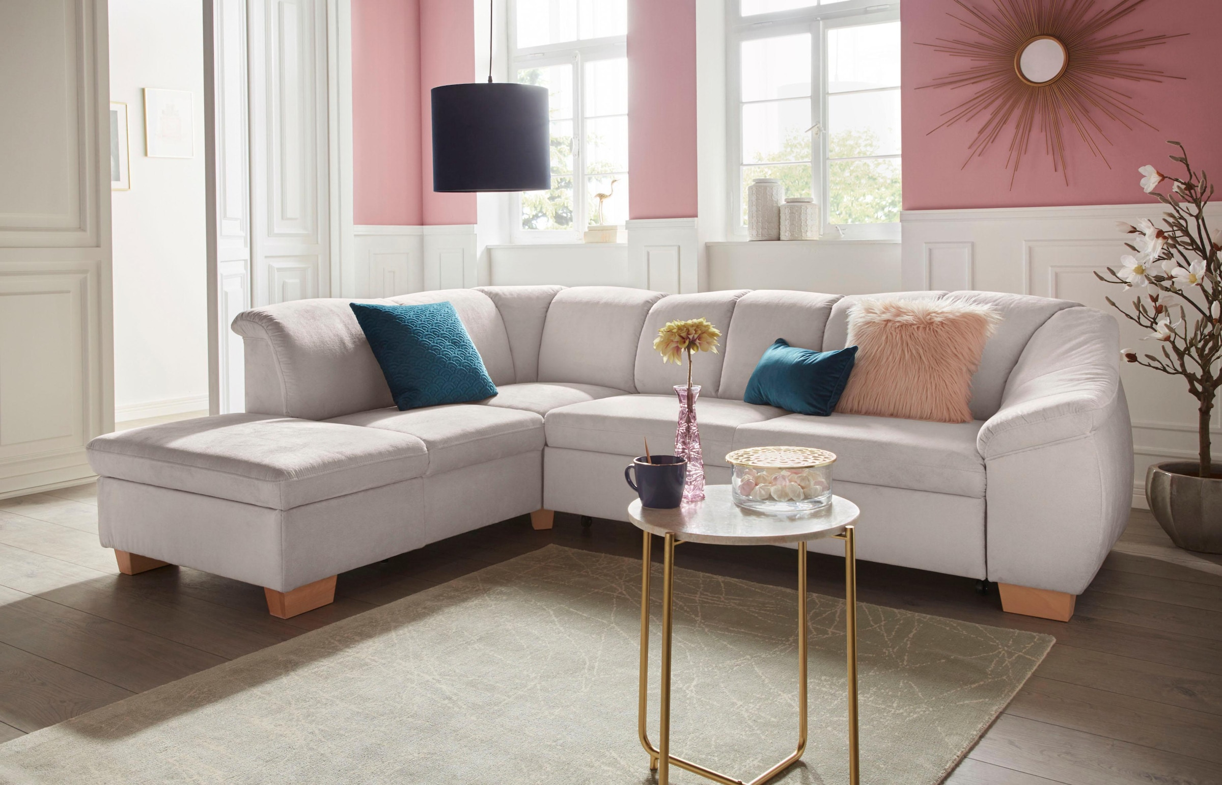 sit&more Ecksofa "Santo L-Form", mit Federkern, wahlweise mit Bettfunktion günstig online kaufen