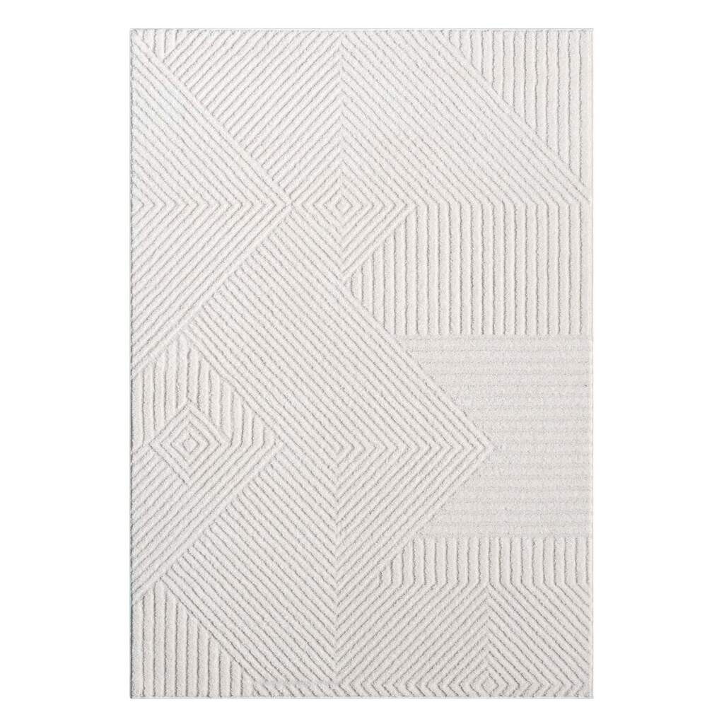 Carpet City Teppich »LOUNGE 0632«, rechteckig, 15 mm Höhe, Kurzflor-Teppich Modern, Hoch-Tief-Struktur, Wohnzimmer, Schlafzimmer