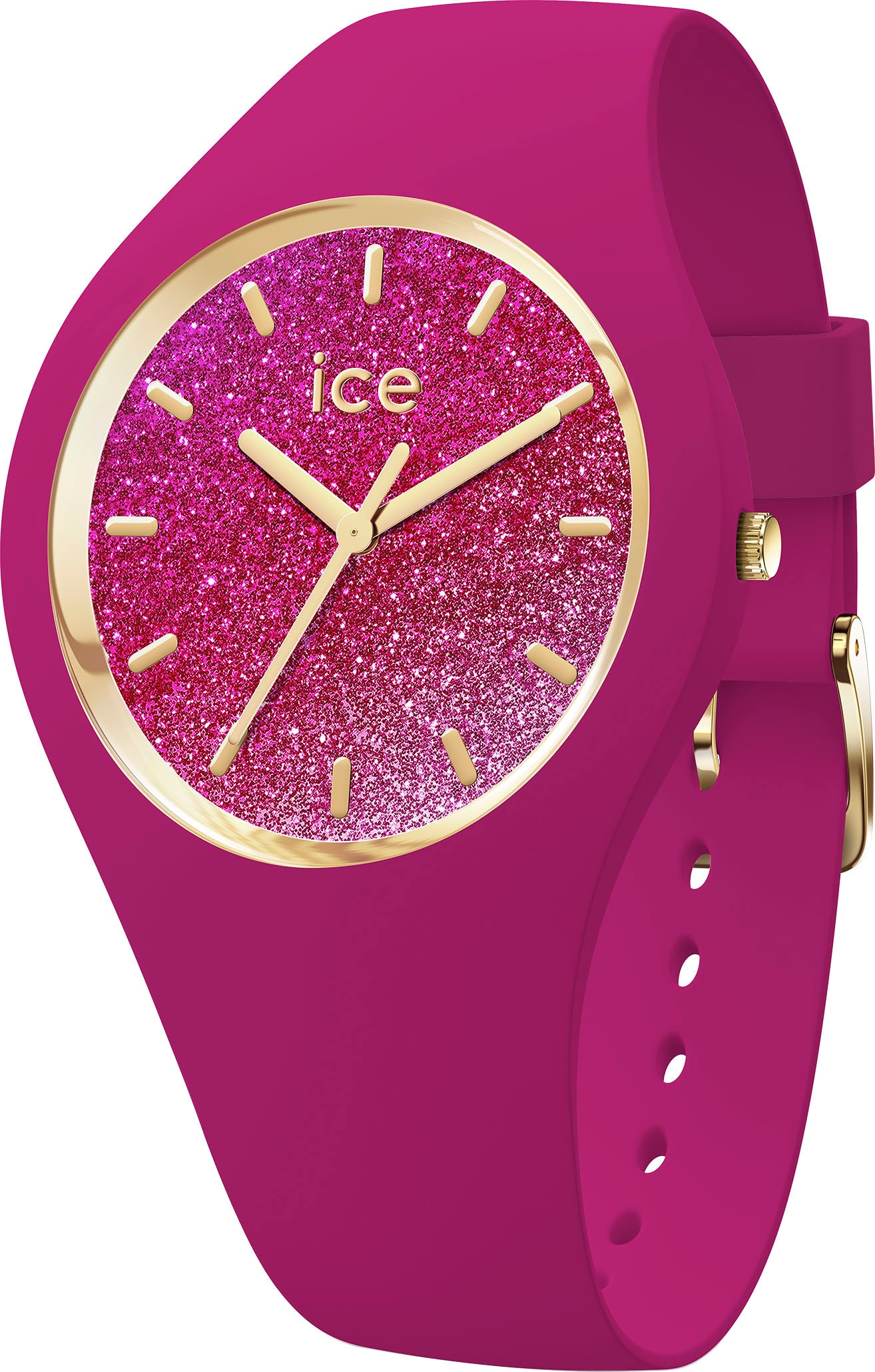 Quarzuhr »ICE glitter - S37 - 3H«, Armbanduhr, Damenuhr, Silikonarmband, bis 10 bar...