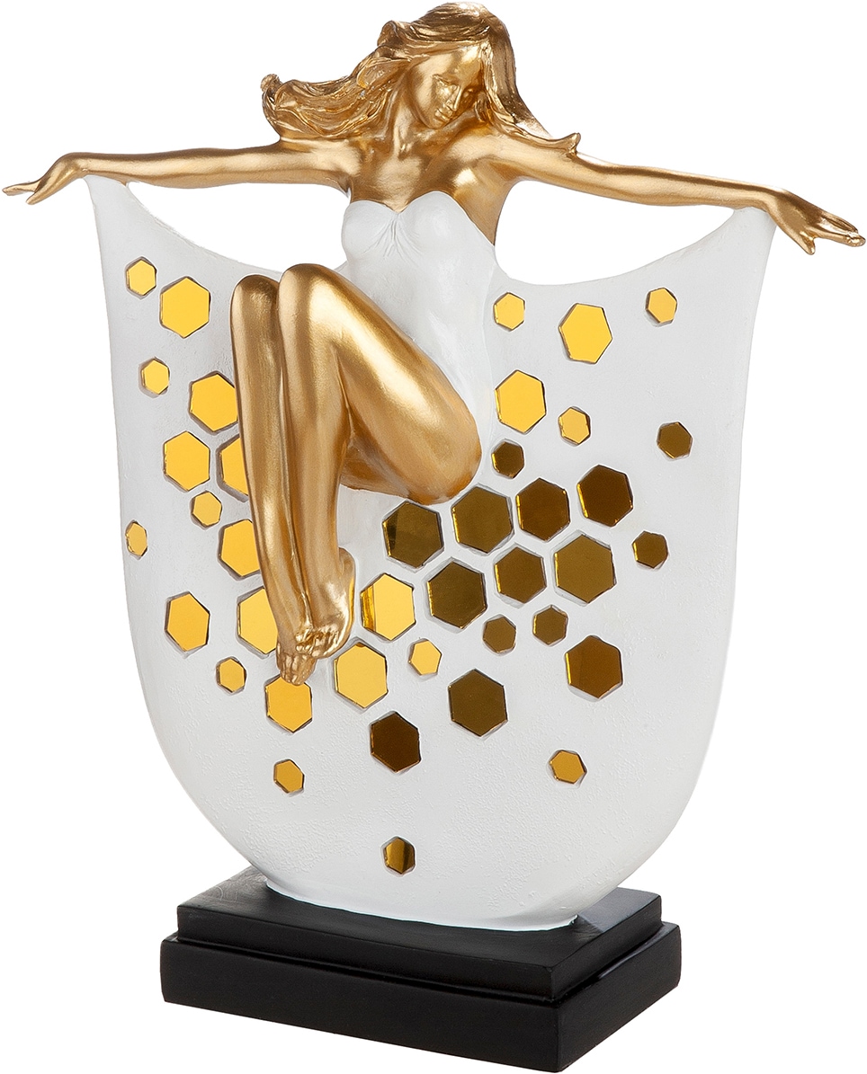 GILDE Skulptur "Skulptur Frau Miraelle weiß H. 34 cm" Anmutig modern dekorativ Geschenkidee Skulpturenfigur