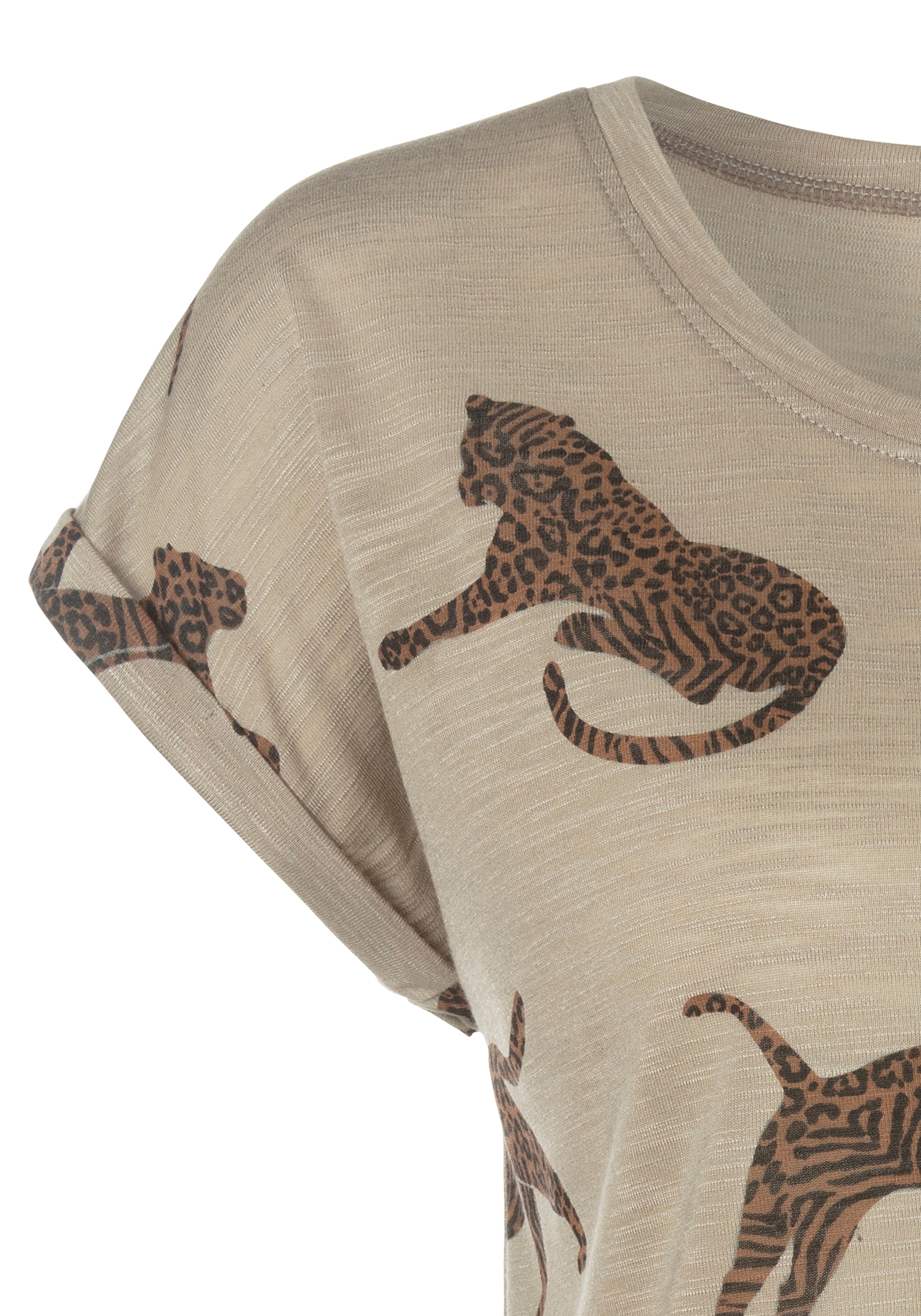 Thumbnail - LASCANA T-Shirt "mit Leoparden-Motiv", aus weicher Viskose-Qualität