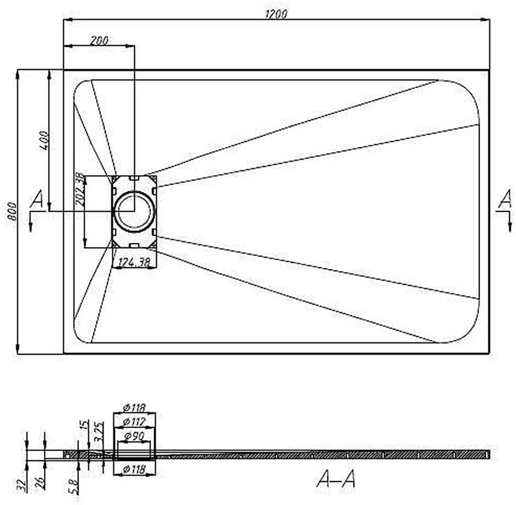 Sanotechnik Duschwanne »SMC Brausetasse«, LxB: 120x80cm; schneidbar