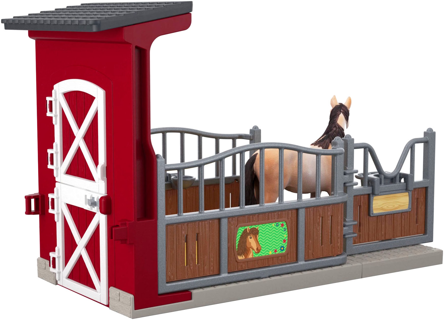 Schleich® Spielwelt »FARM WORLD, Ponybox mit Mustang Stute (42724)«, Made in Europe