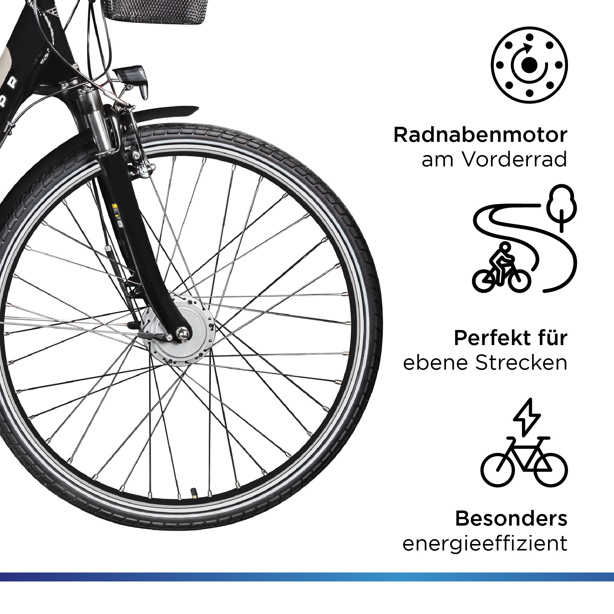 Zündapp E-Bike »Z517«, 7 Gang, Frontmotor 250 W, E Bike Damenfahrrad 28 Zoll 155 - 190 cm mit 7 Gang Nabenschaltung