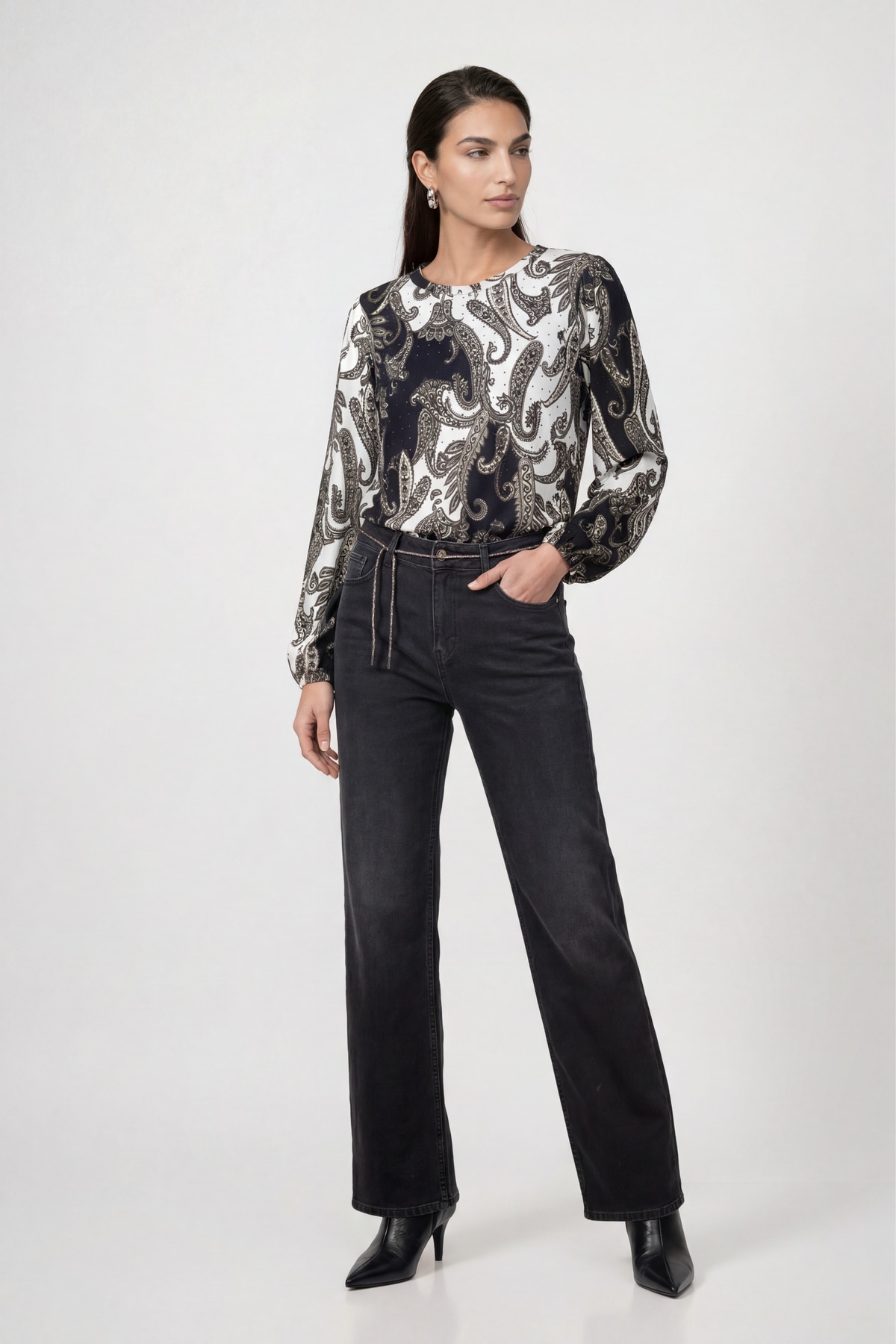 Monari Langarmshirt »Shirt Paisley allover« Regular fit mit Paisleymuster